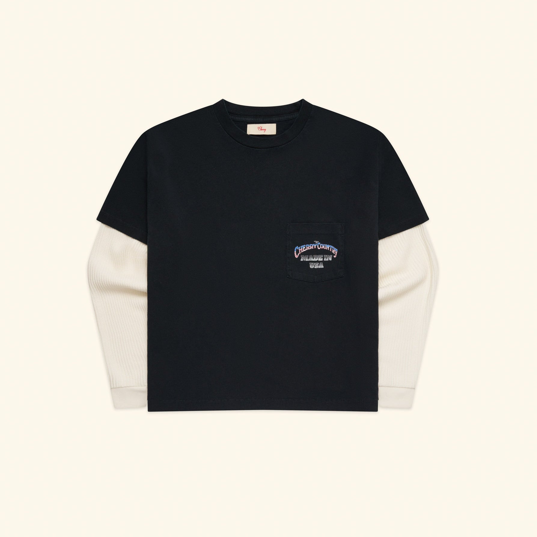 Country Road Boxy Pocket Longsleeve Thermal (Vintage Black)