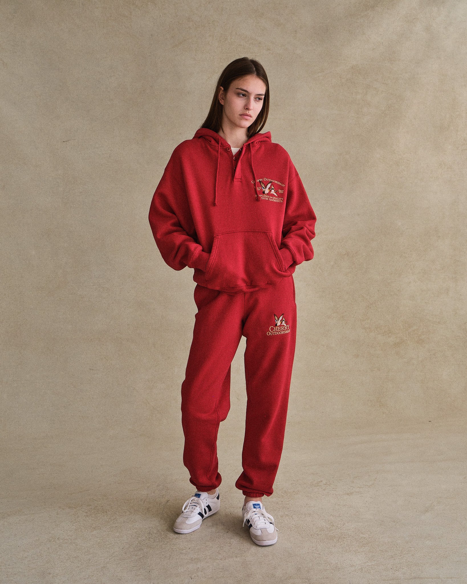 The Cropped Sweatpants in Candied Cherry