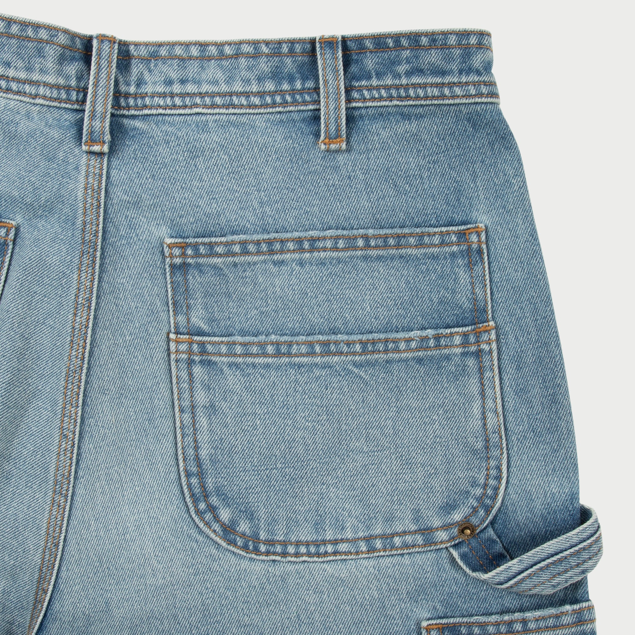 Denim Double Knee Shorts (Indigo)