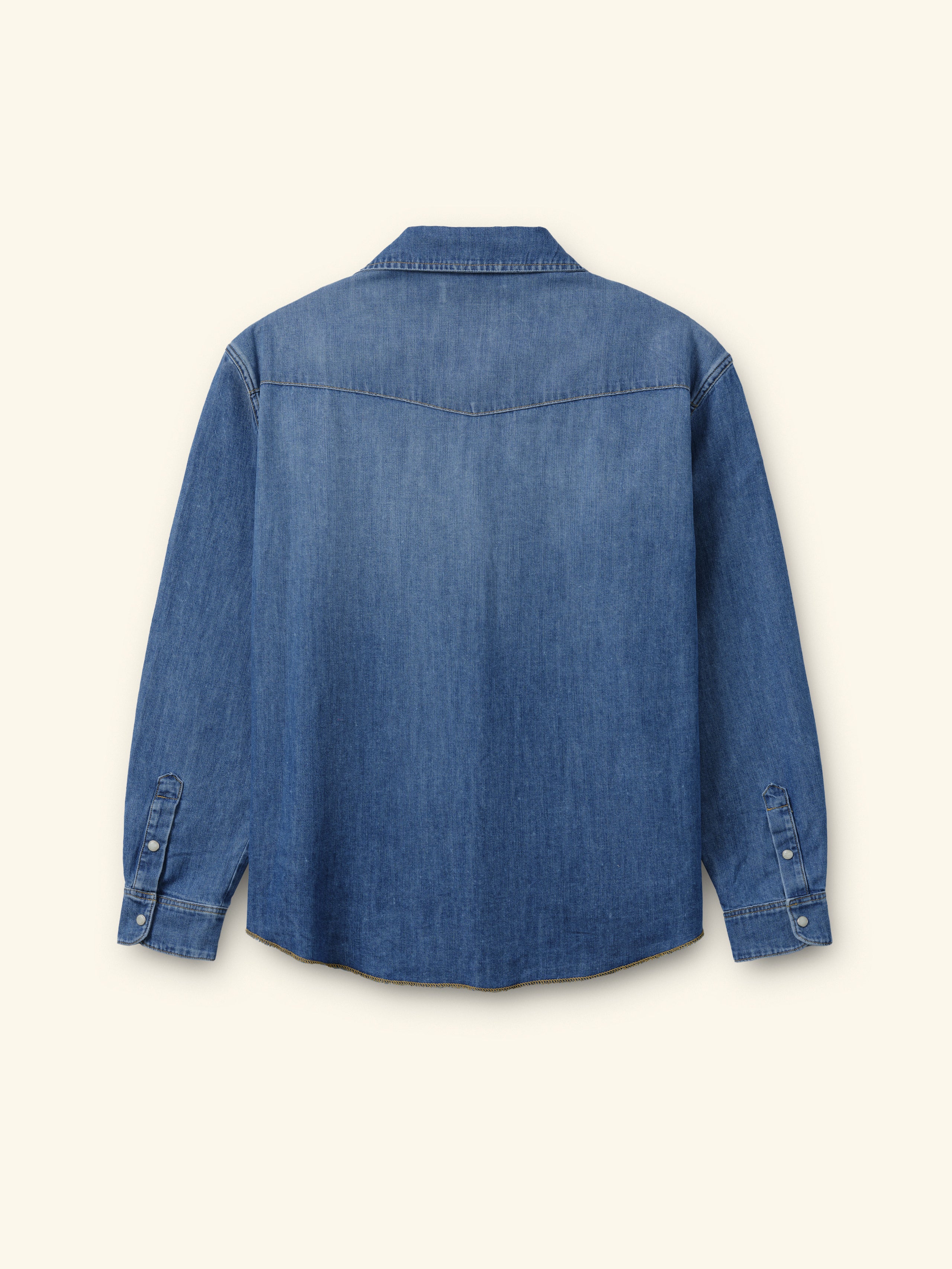 Denim Chambray Western Shirt (Medium Wash) – CHERRY LA