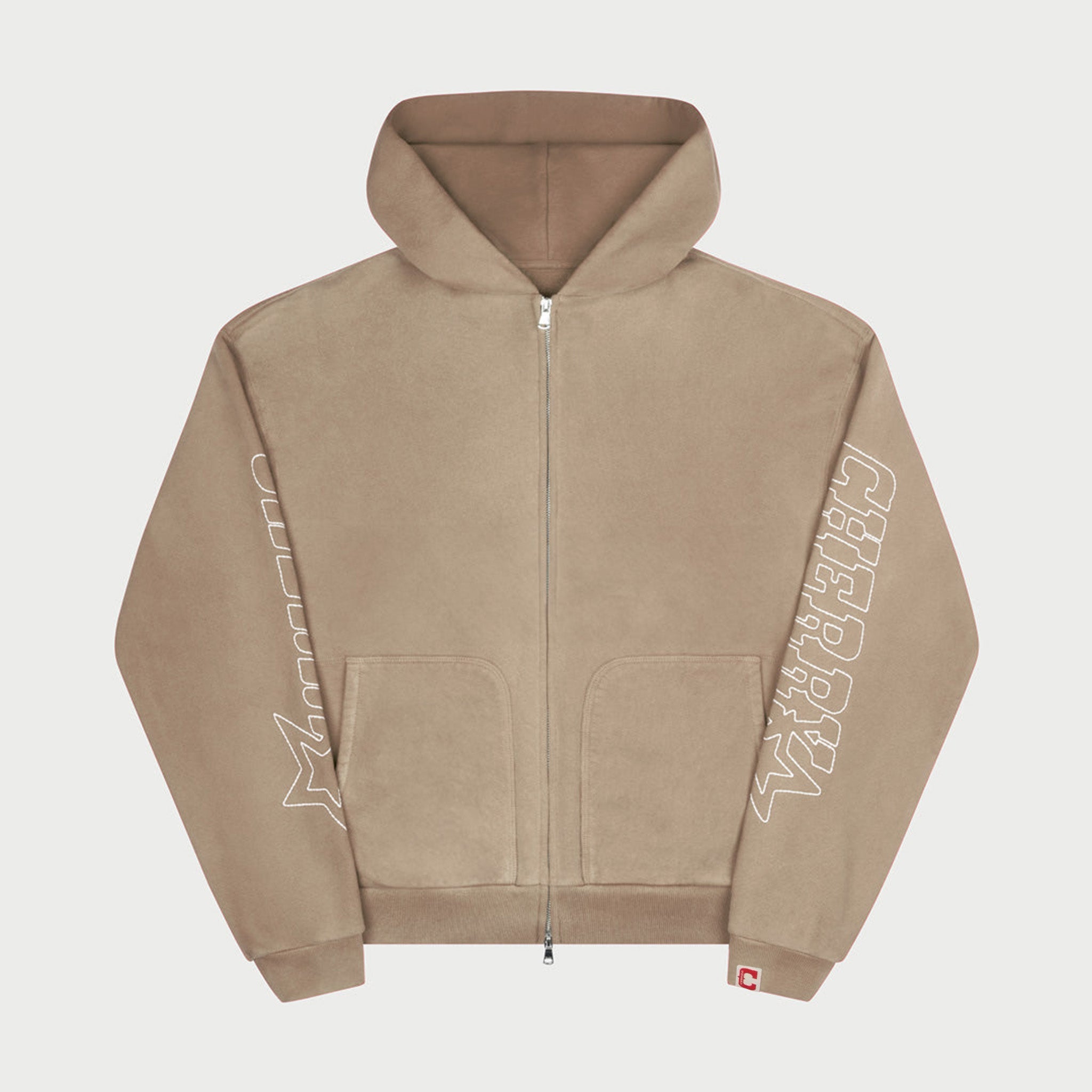 Star Zip Up Hoodie (Tan)