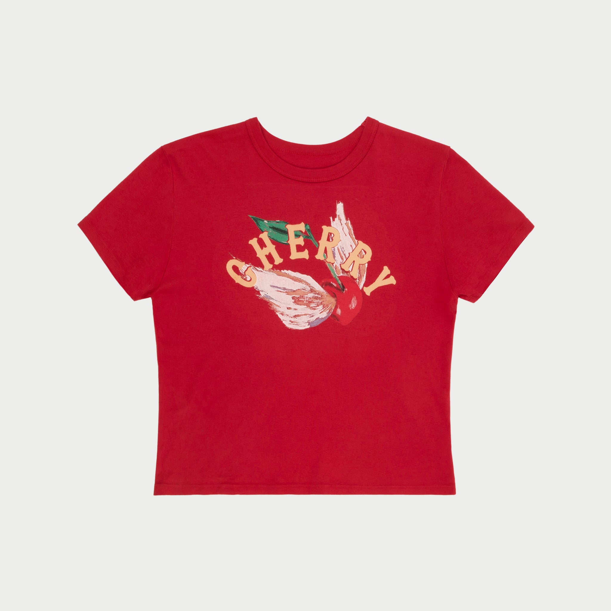 Flying Cherry Baby Tee (Vintage Red)