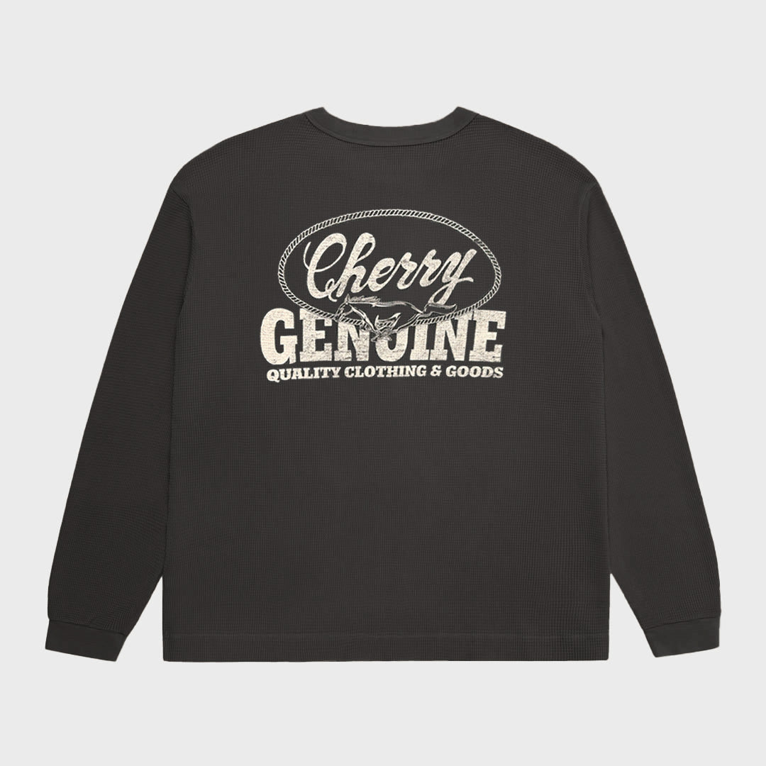 Genuine Boxy Thermal Long Sleeve (Black)