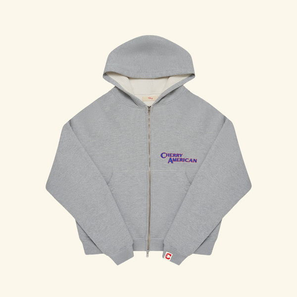 Thermal Zip Up Hoodie (Heather Grey) – CHERRY LA