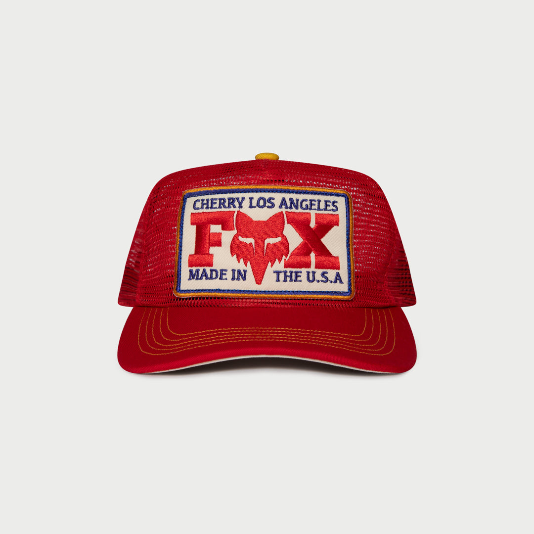 Fox X Cherry Mesh Trucker Hat (Red)