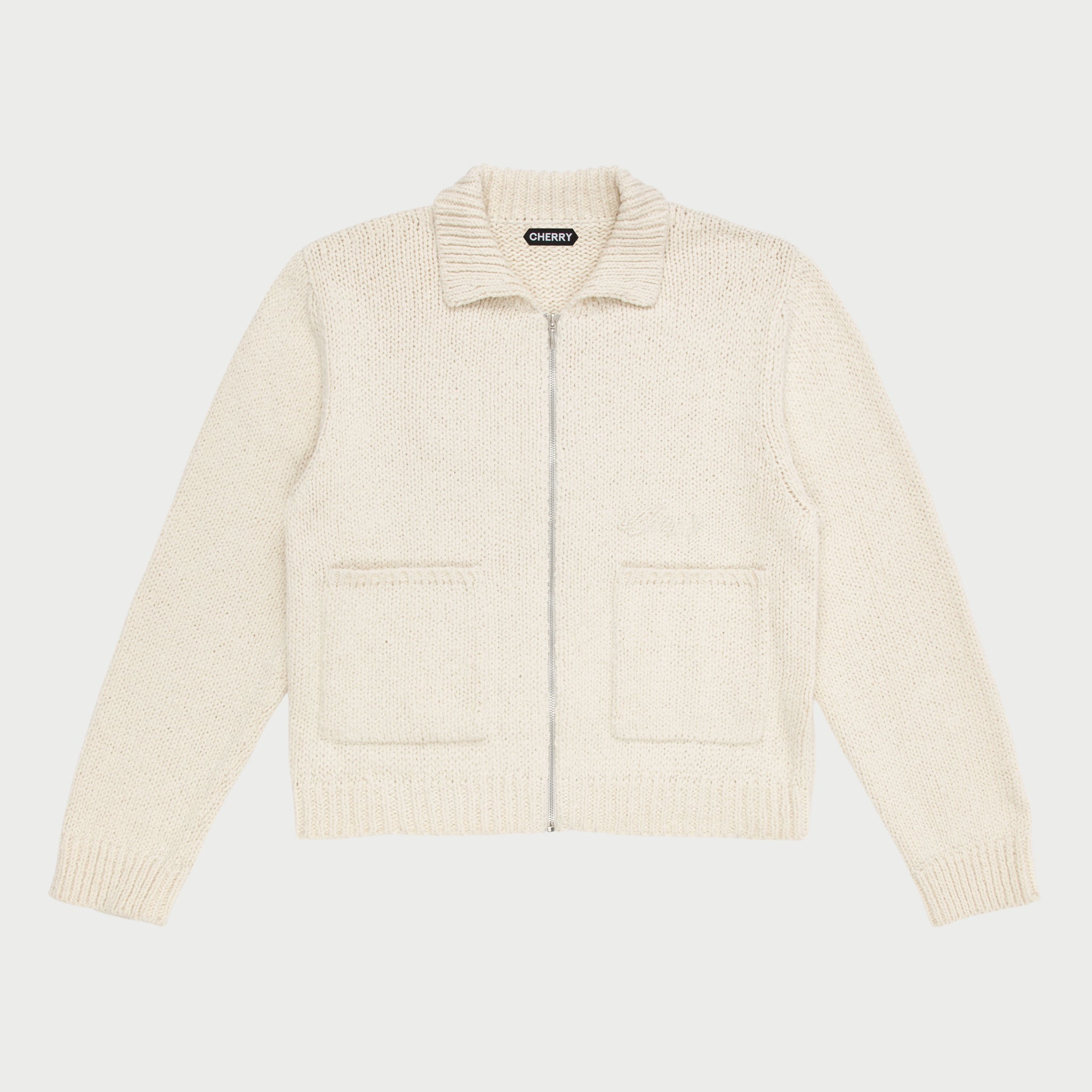 Cotton Knit Club Jacket (Cream)