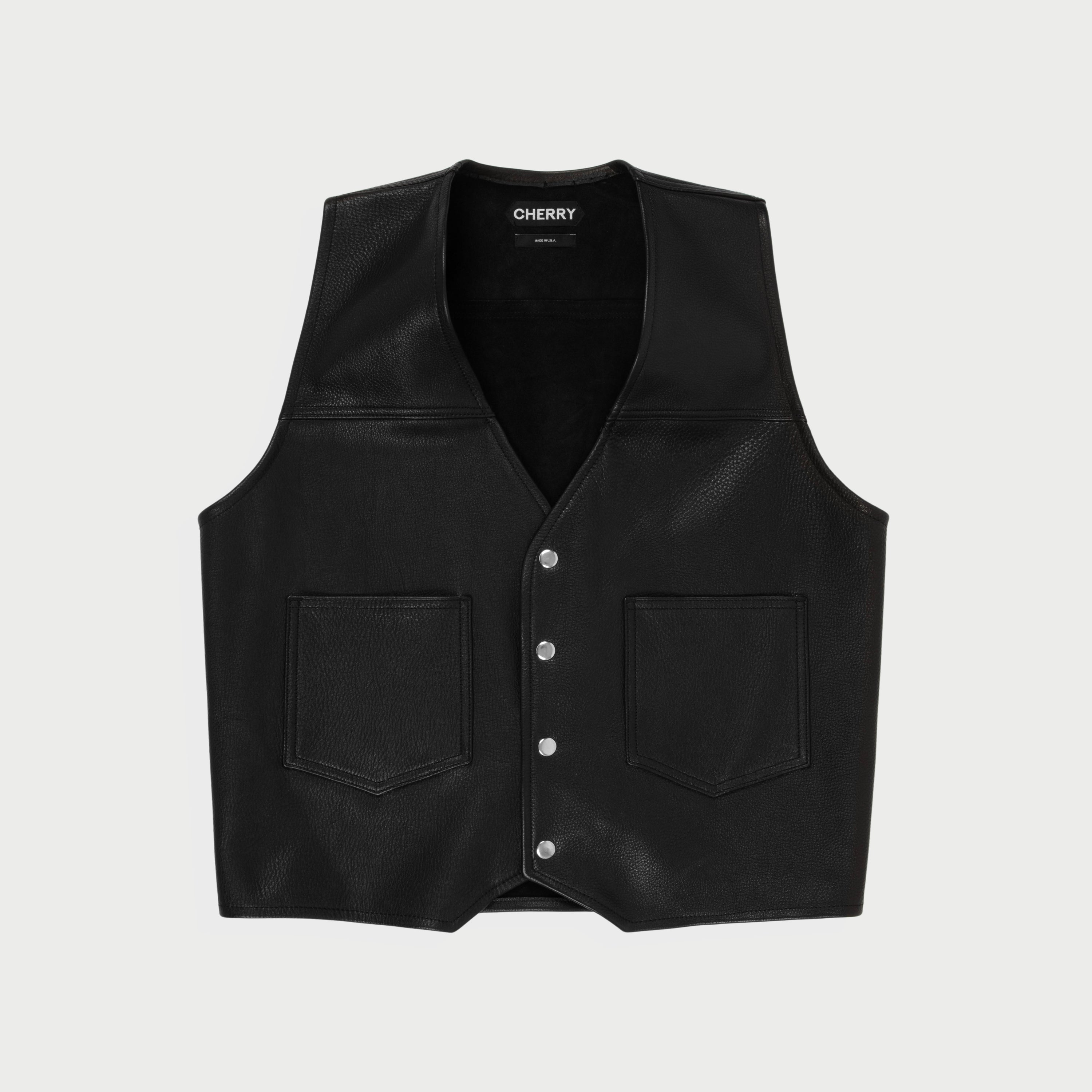 Leather Moto Vest (Black)