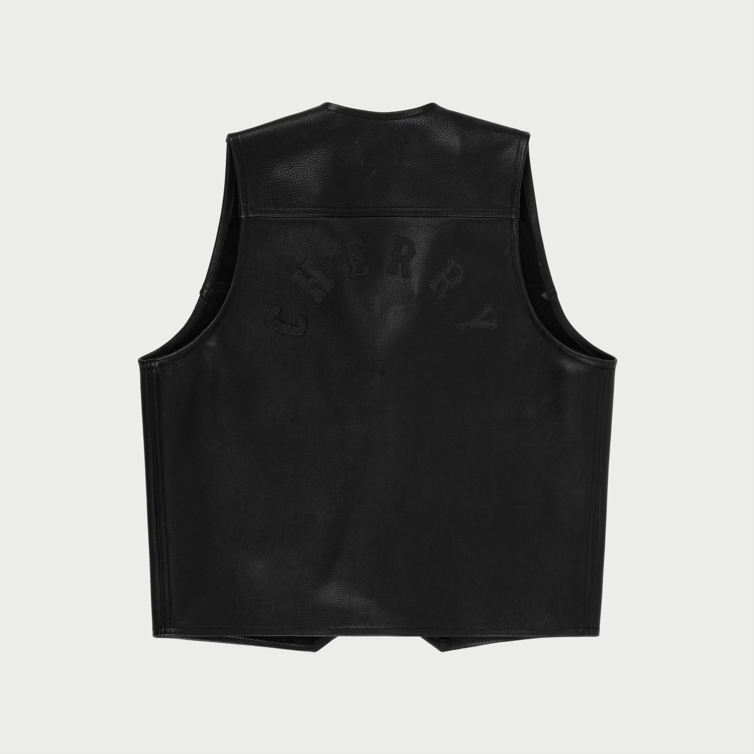 Leather Moto Vest (Black) – CHERRY LA