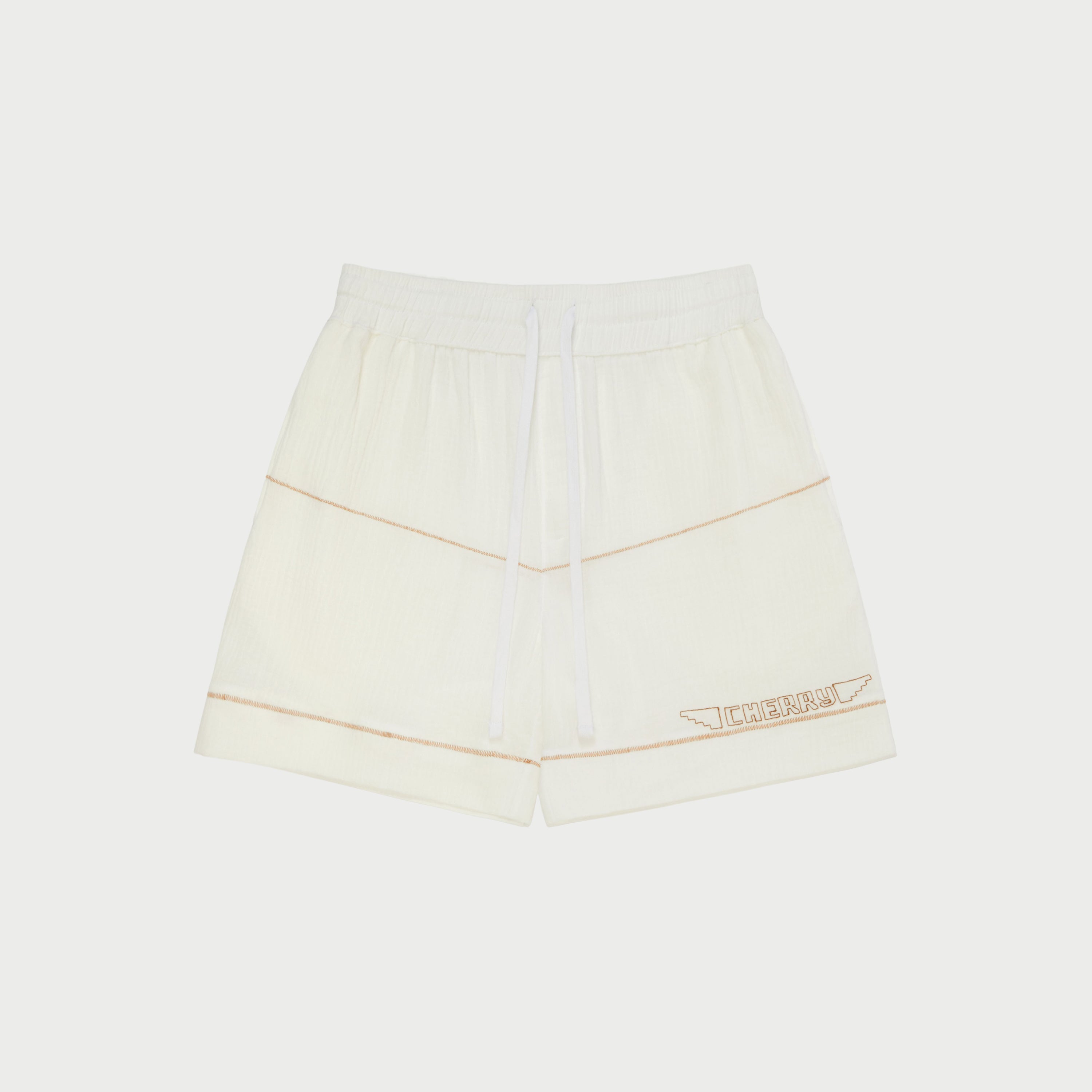 Embroidered Vacation Shorts (White)