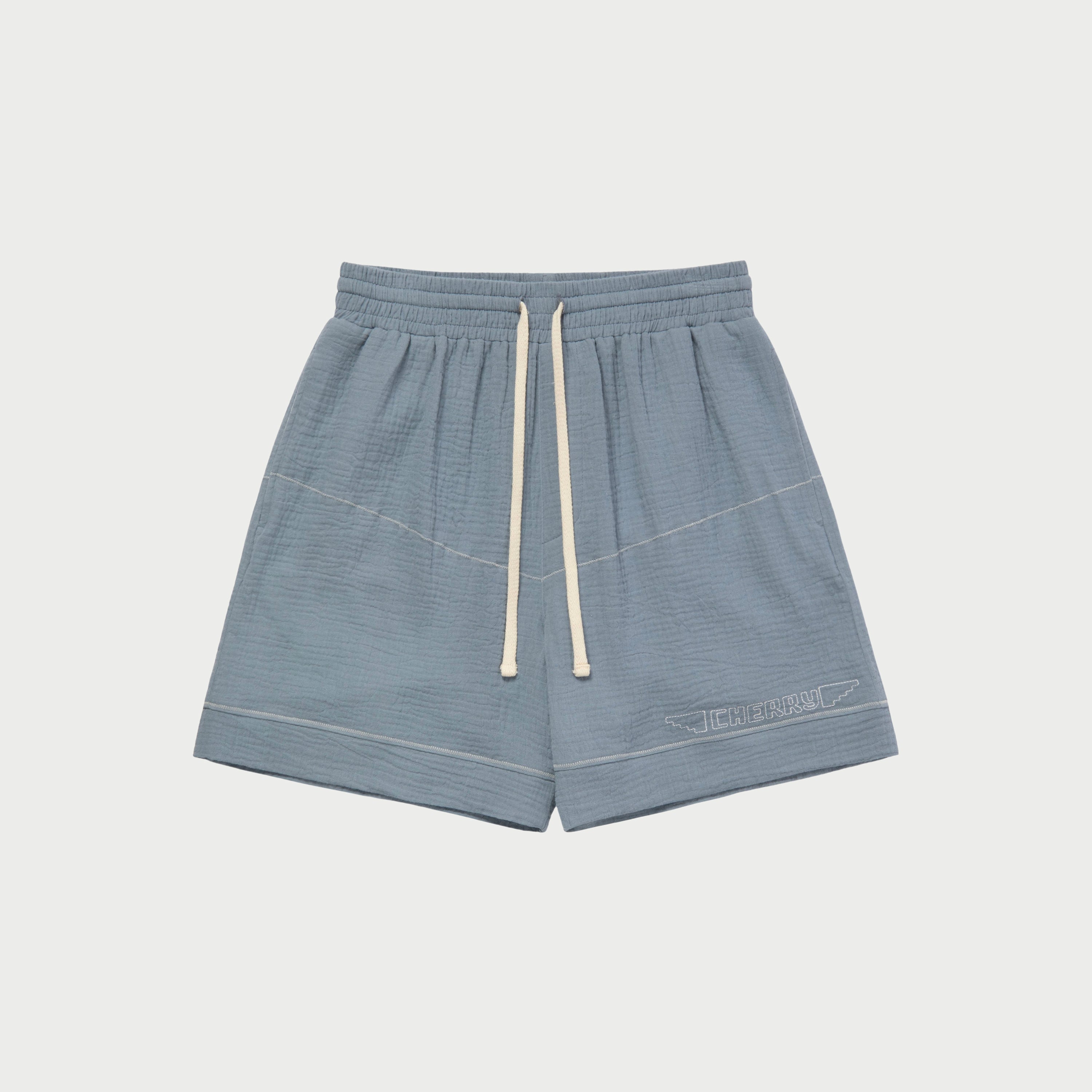 Embroidered Vacation Shorts (Pacific Blue)
