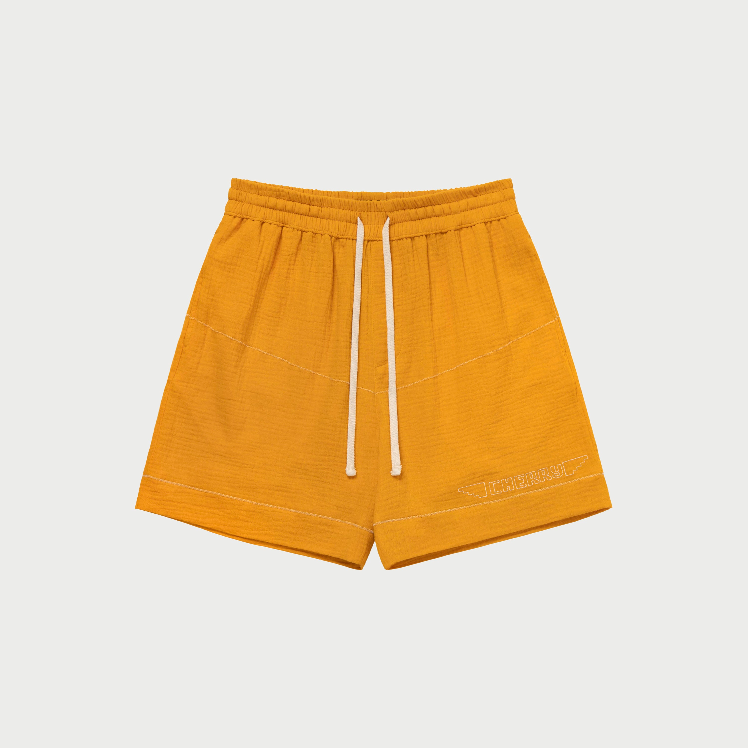 Embroidered Vacation Shorts (Gold)