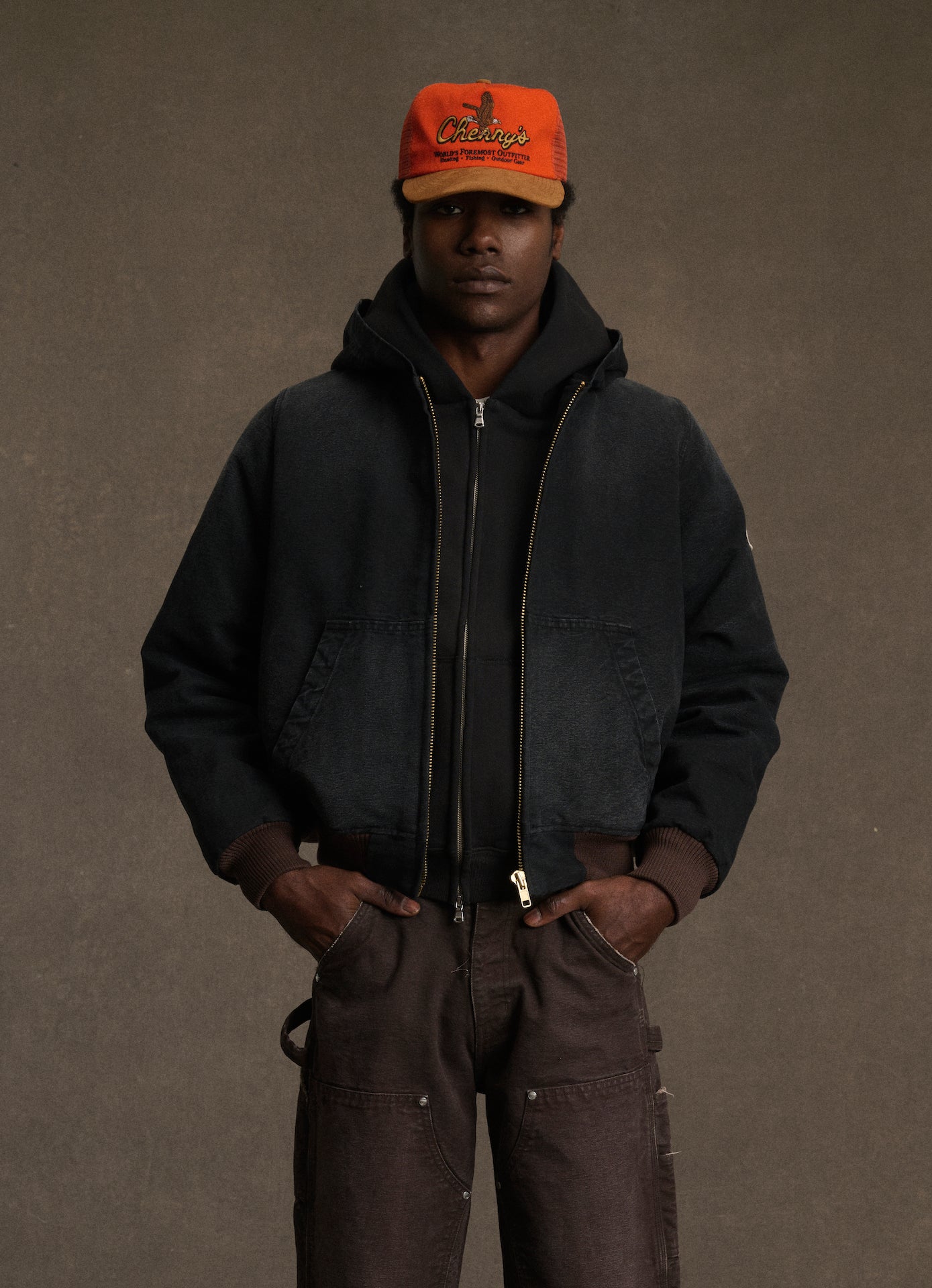 Hooded Work Jacket (Vintage Black)