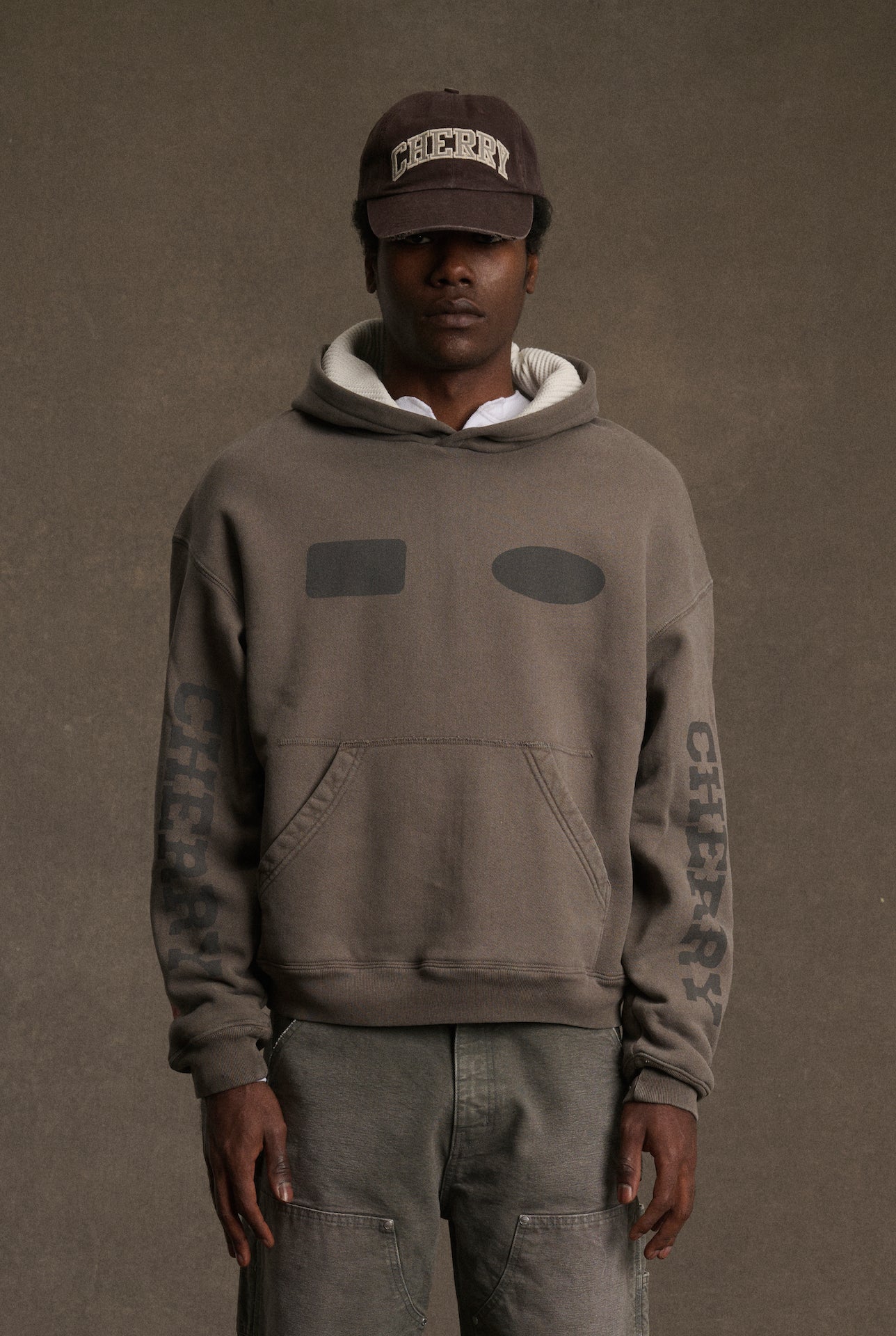 Sun Faded Patch Thermal Hoodie (Steel)