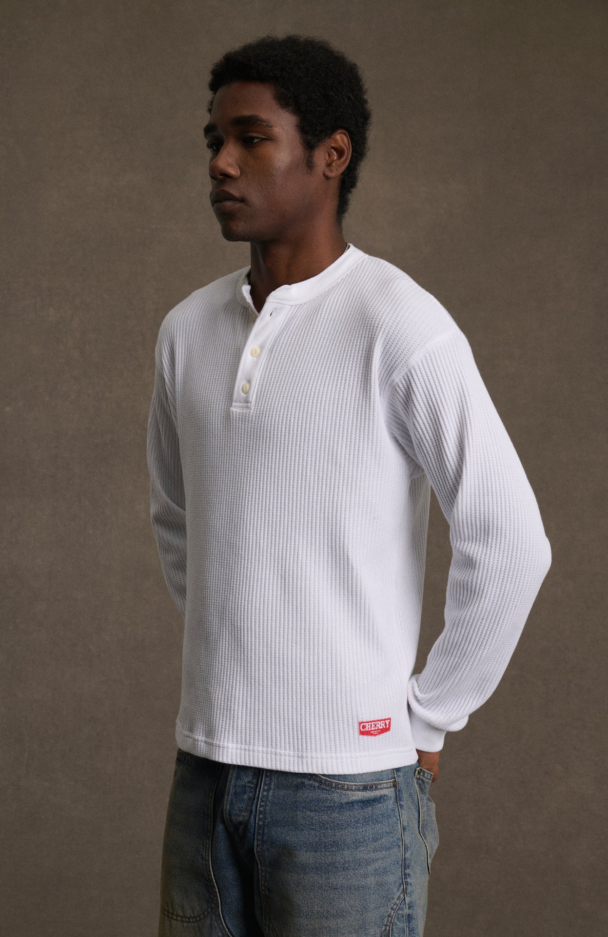 Chevron Classic Henley Thermal (Optic White)