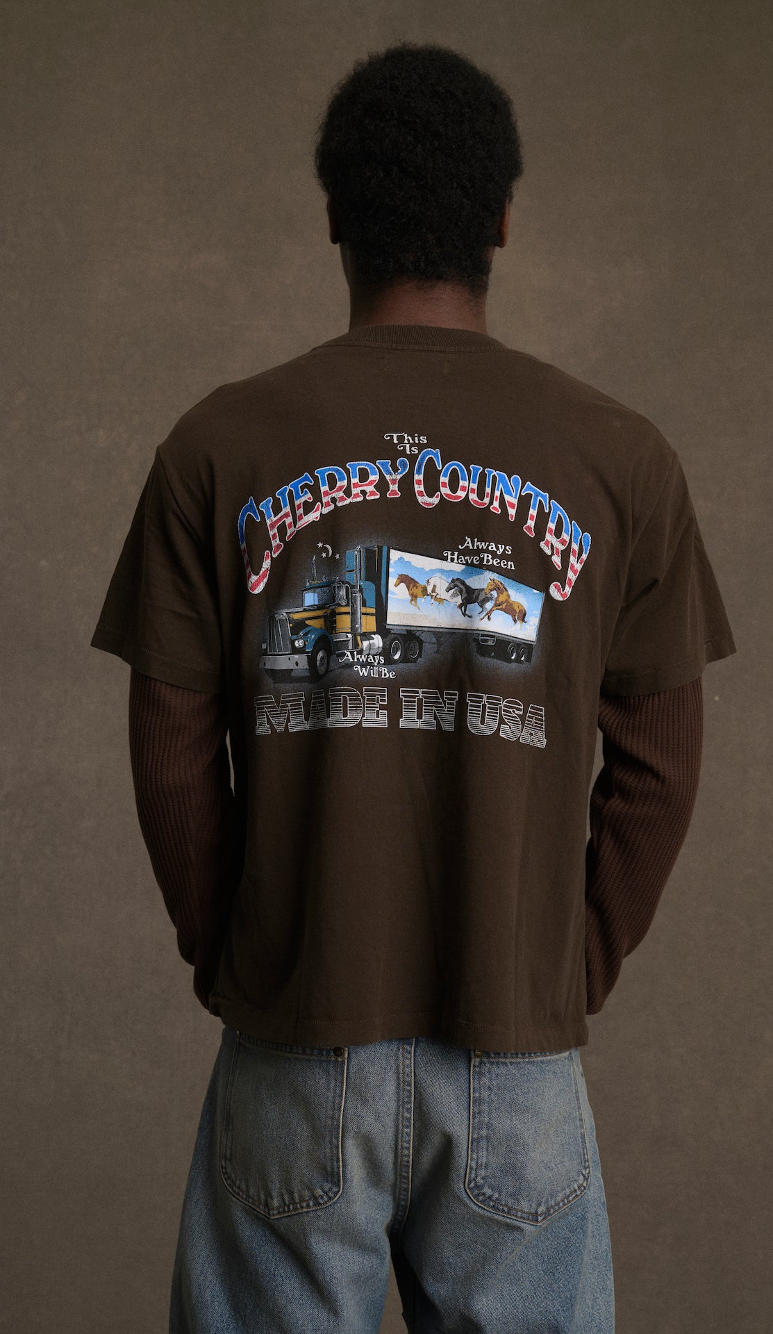 Country Road Boxy Pocket Longsleeve Thermal (Chocolate)