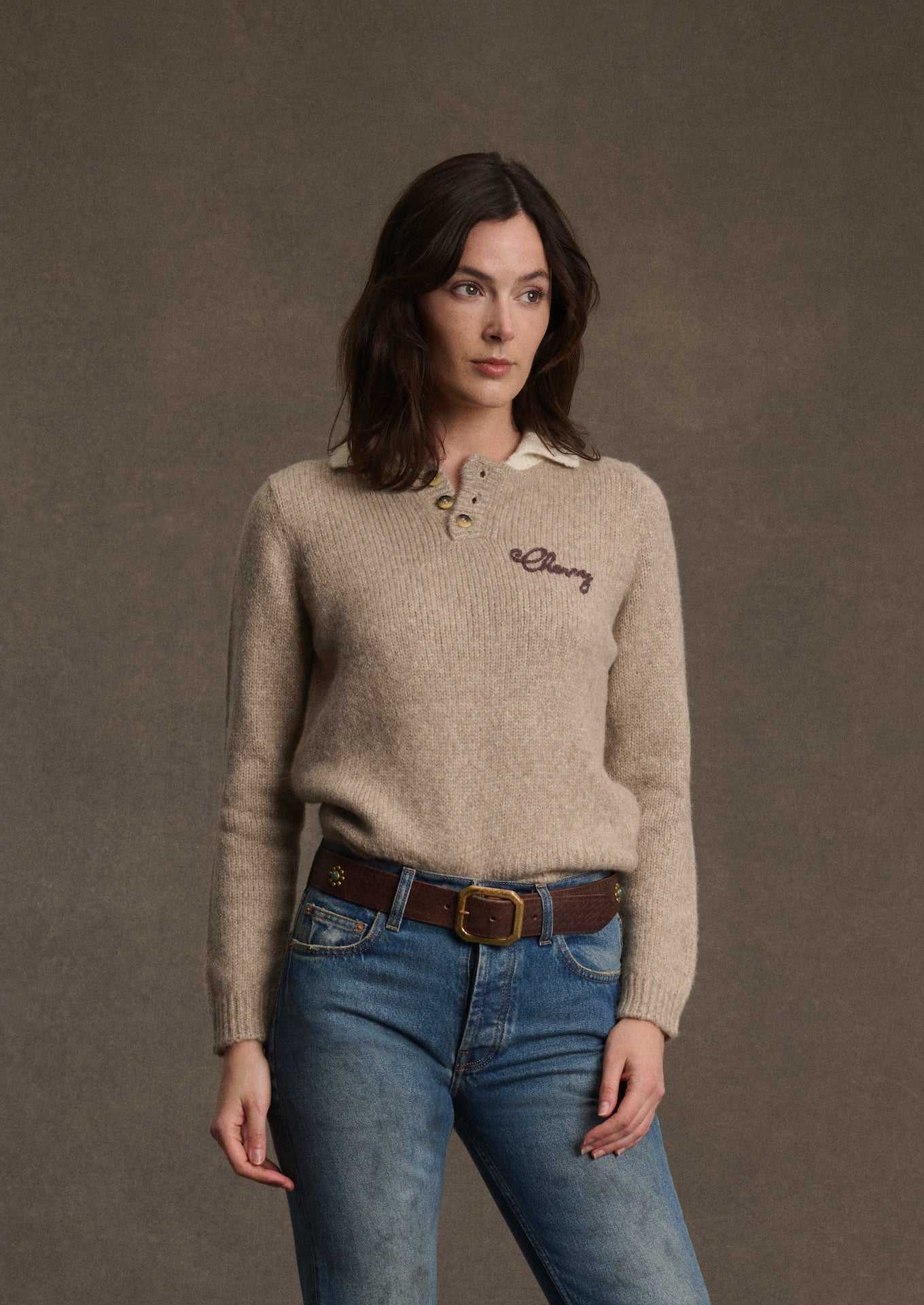 Women's Knit Rugby (Oatmeal)