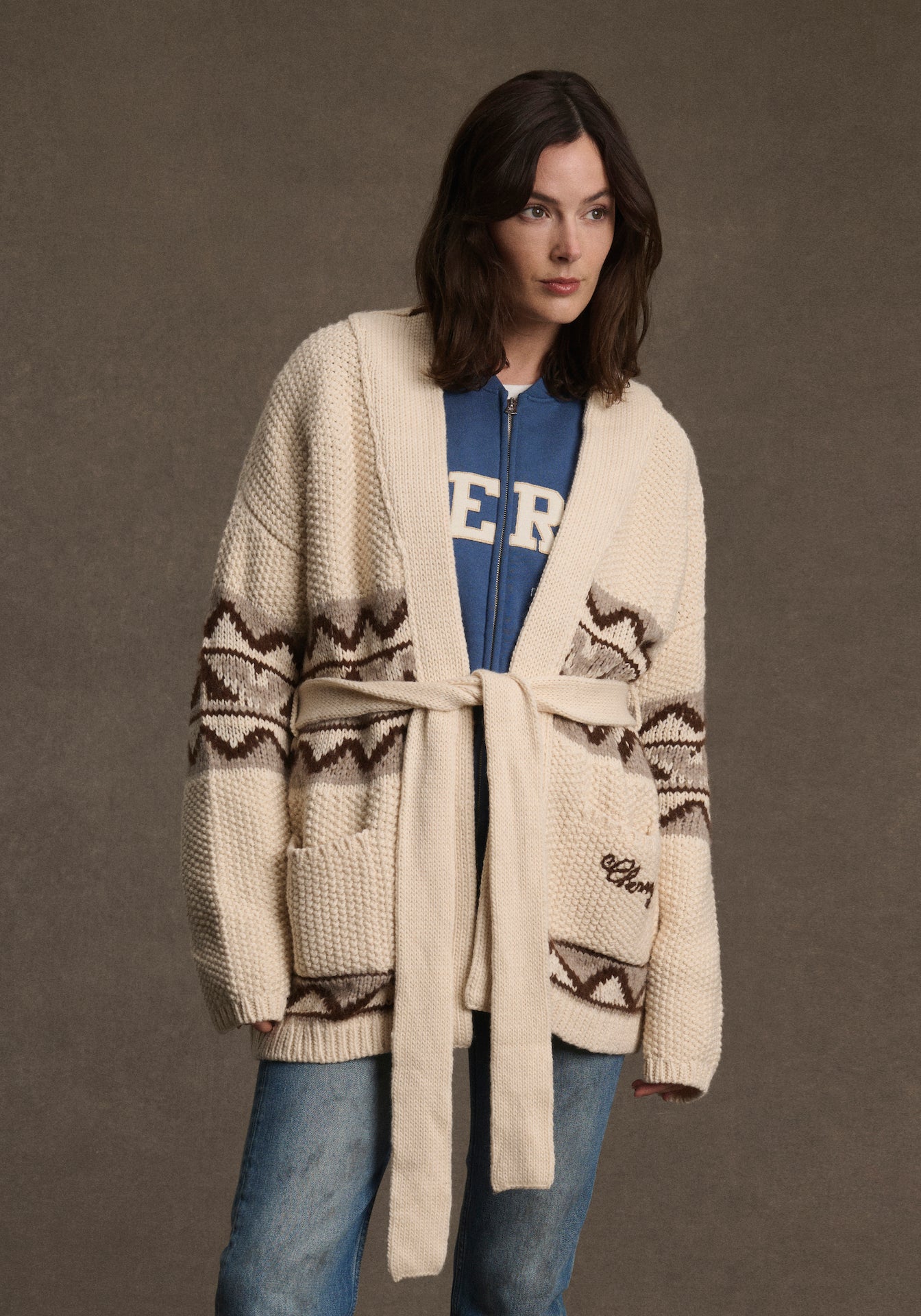 Navajo Smoking Jacket (Cream)