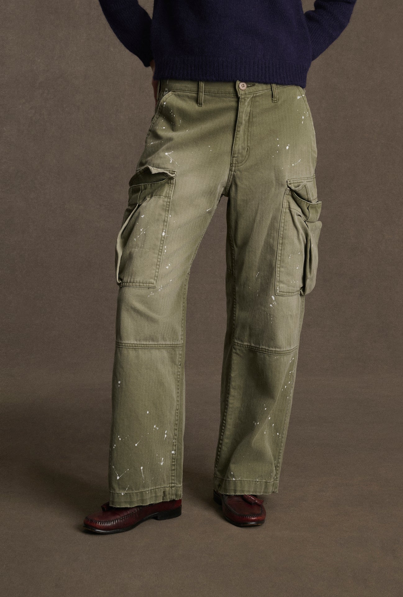 Wide Leg Cargo Pant (Olive Green)
