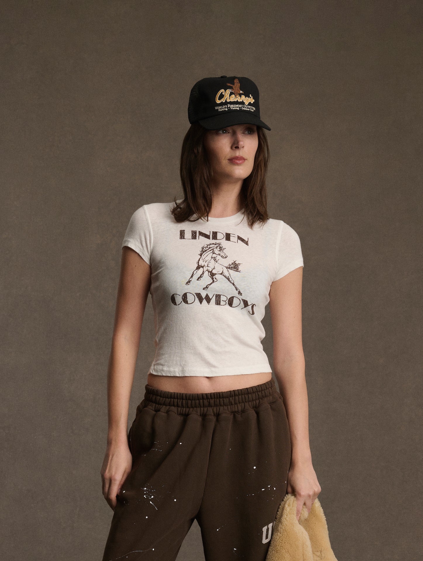 Women's Cowboys Fitted Baby Tee (Vintage White)