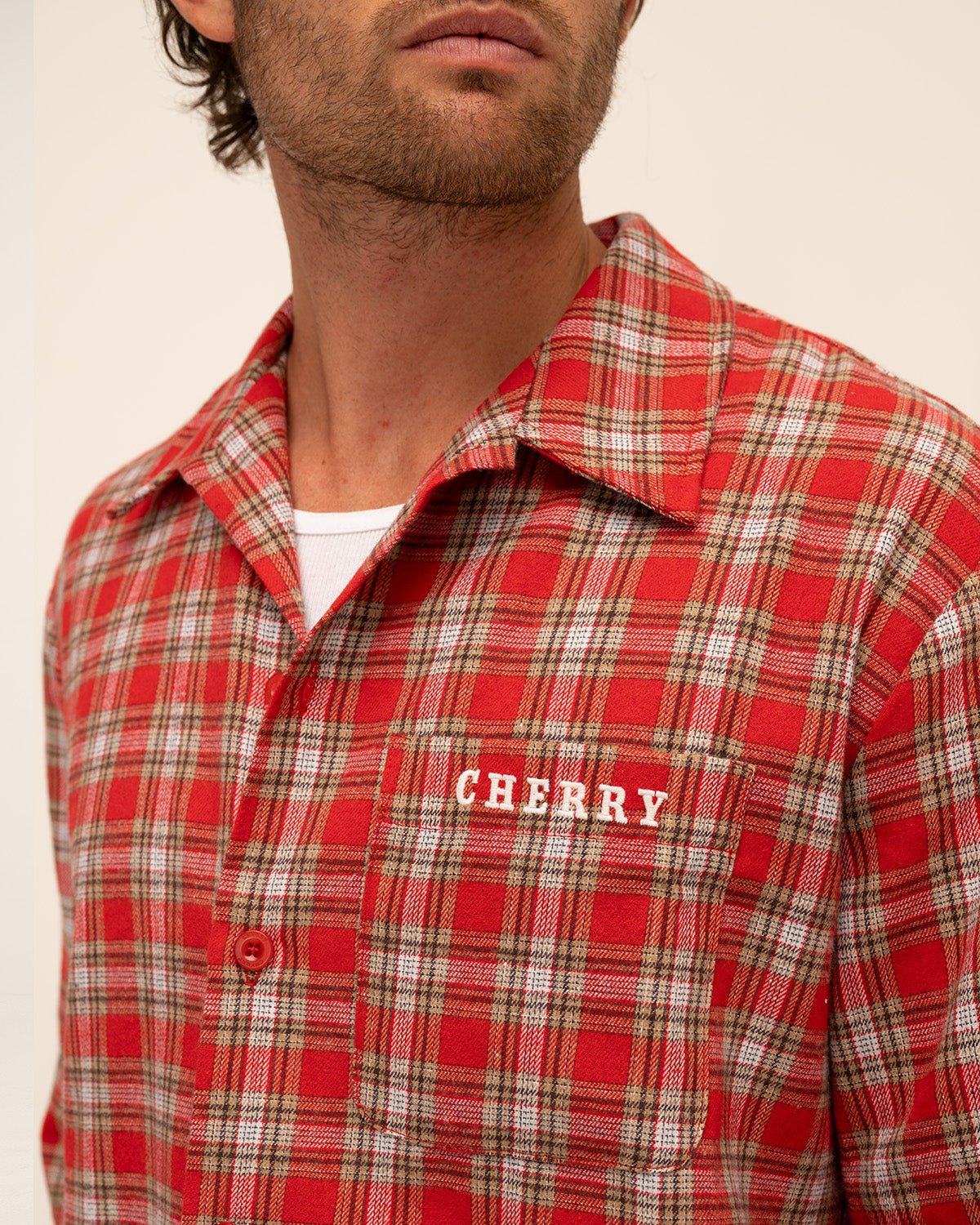 Western Boxy Plaid Shirt (Red)