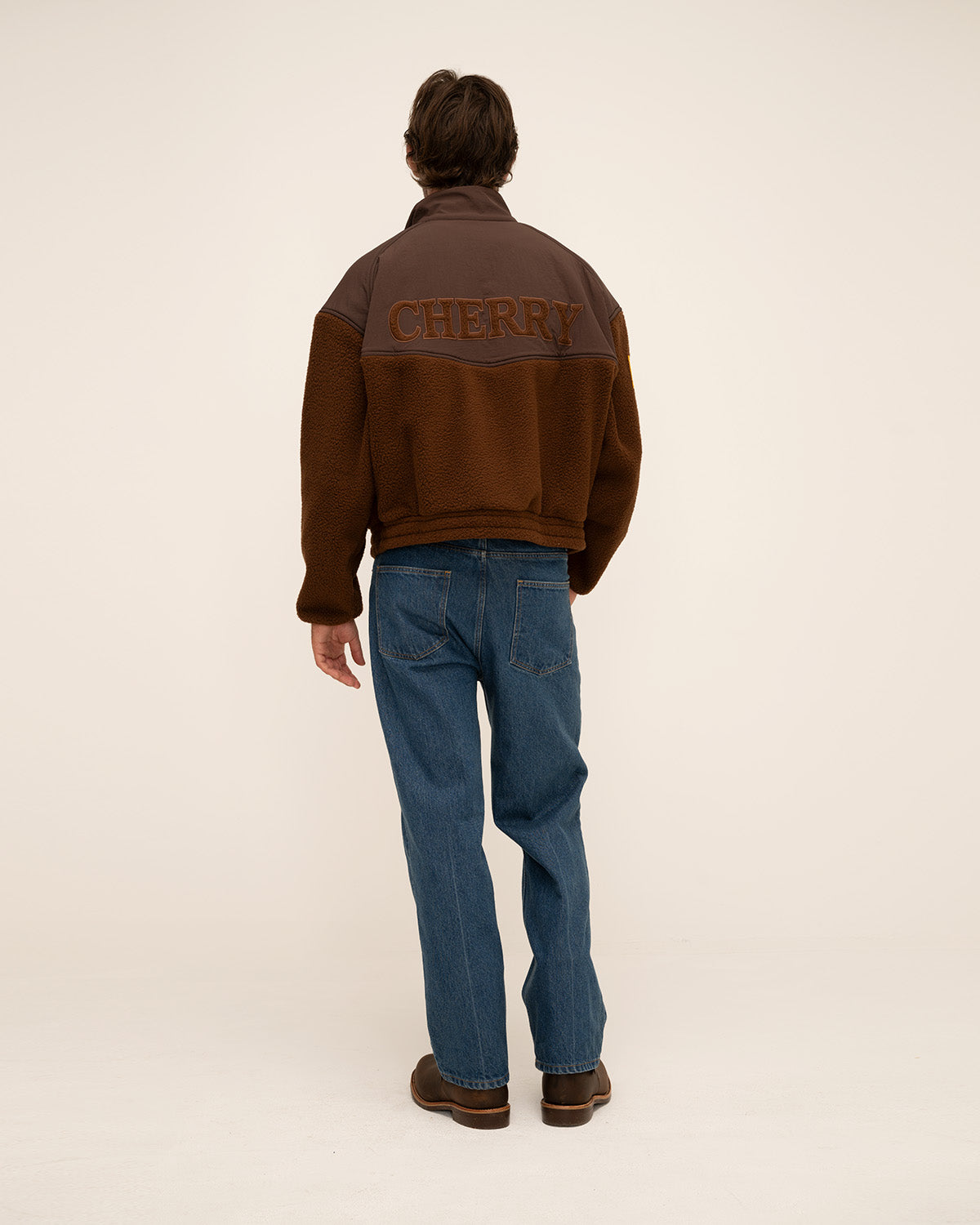 Racing Zip Sherpa Jacket (Coffee)