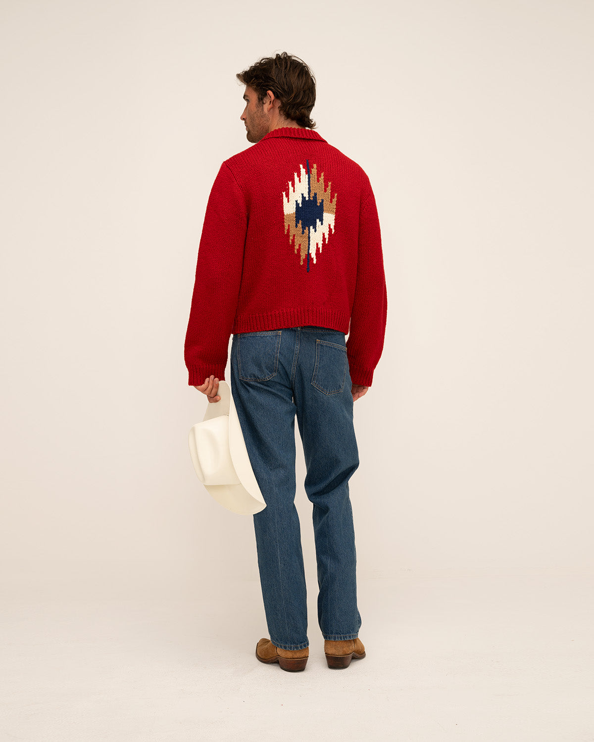 Navajo Knit Jacket (Red)