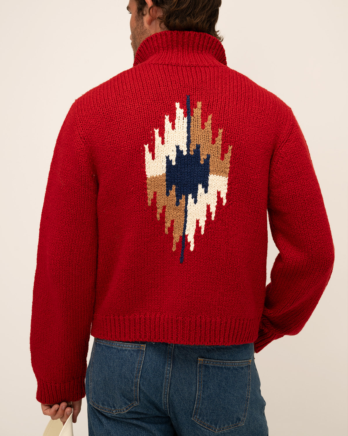 Navajo Knit Jacket (Red)