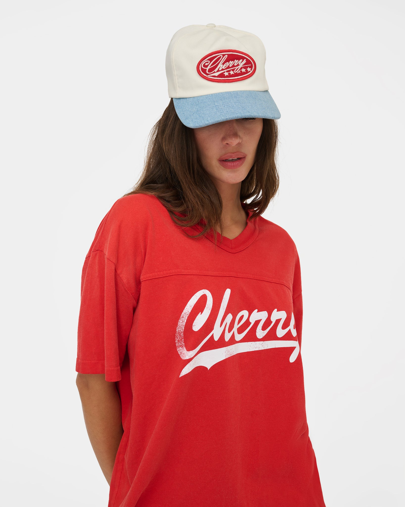 Five Star 5 Panel Hat (White/Denim) – CHERRY LA