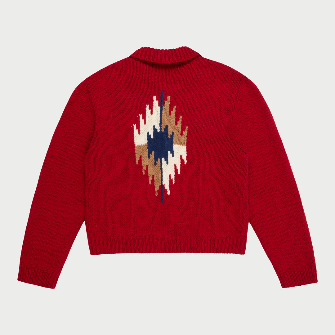 Navajo Knit Jacket (Red)