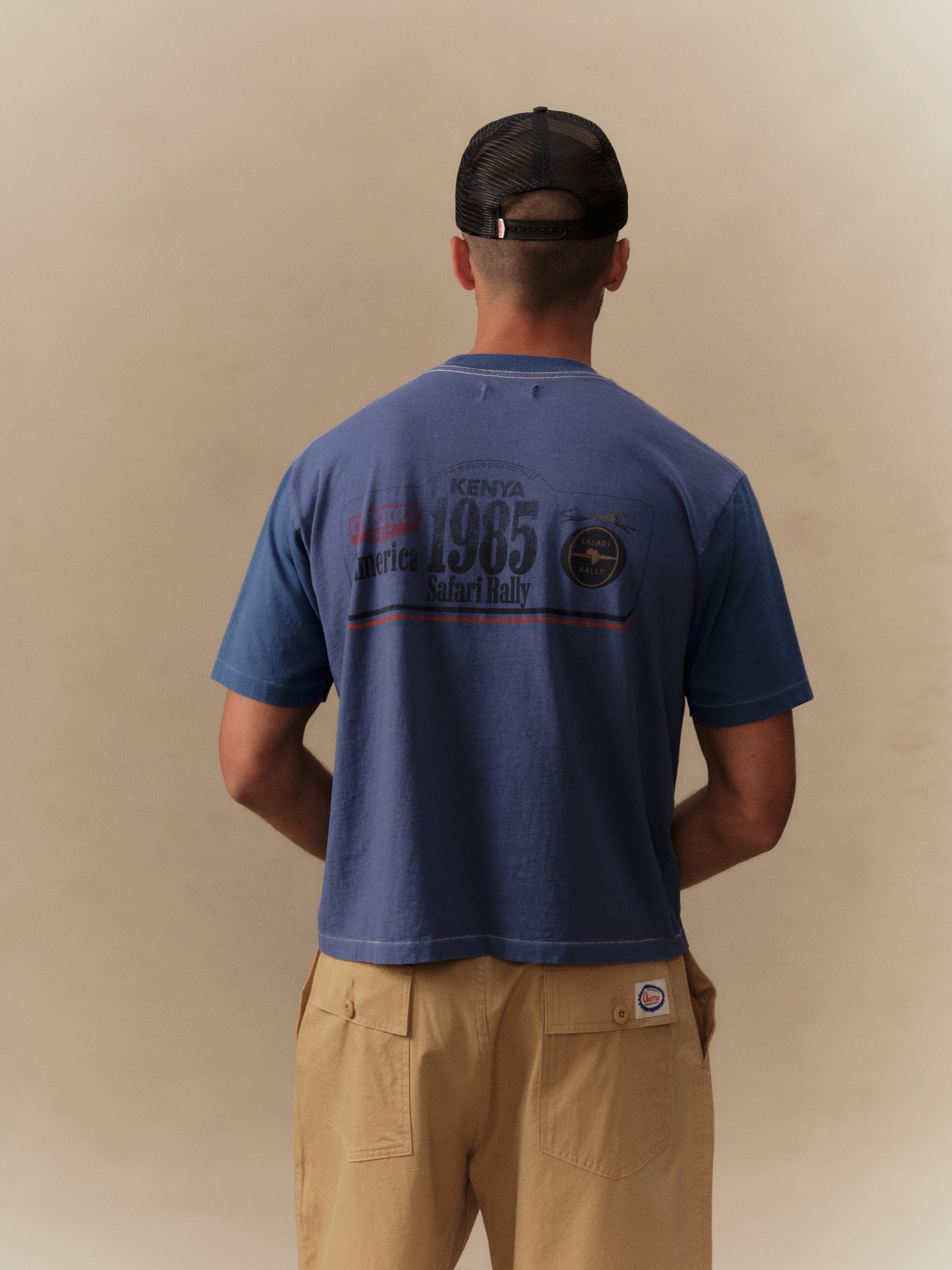 Boxy Safari T-Shirt (Faded Navy)