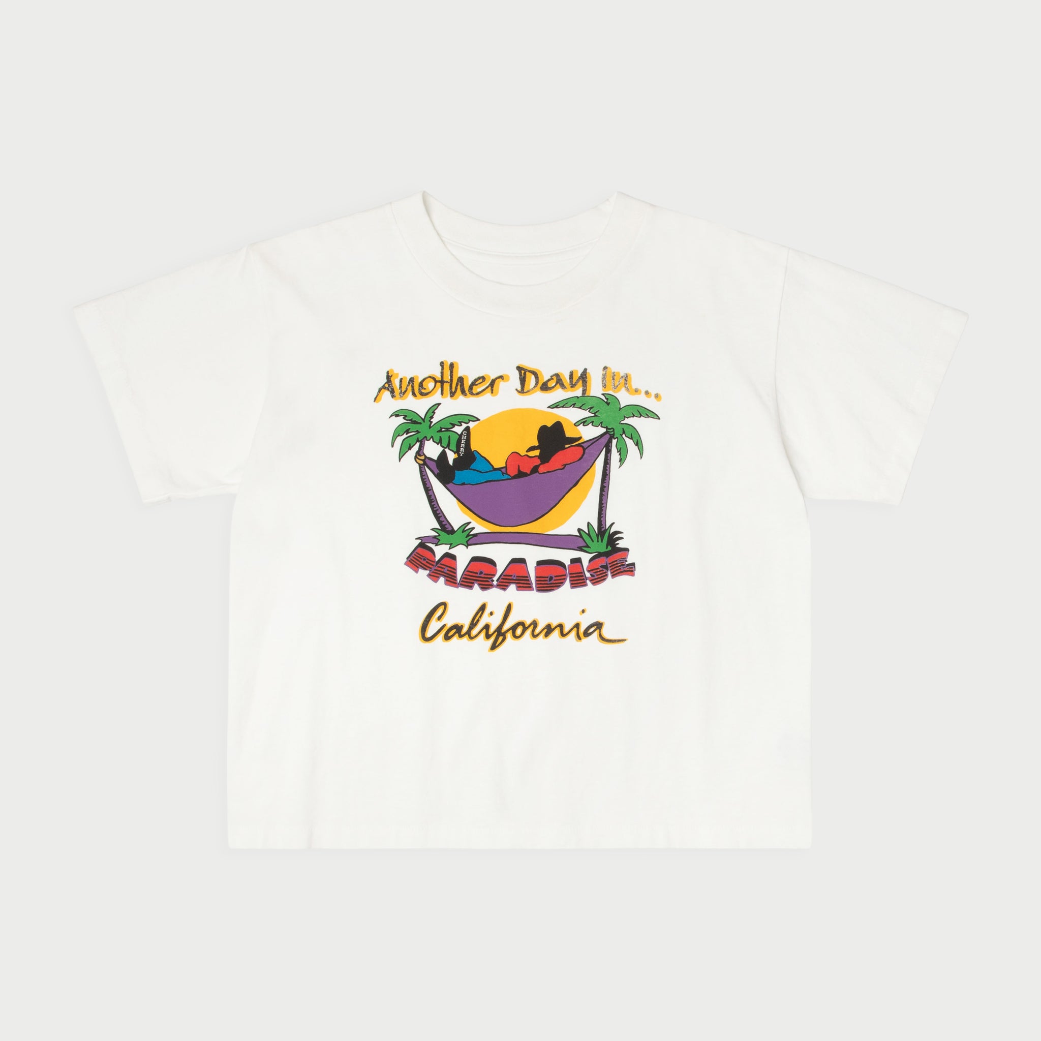 Paradise Boxy Baby Tee (Vintage White)