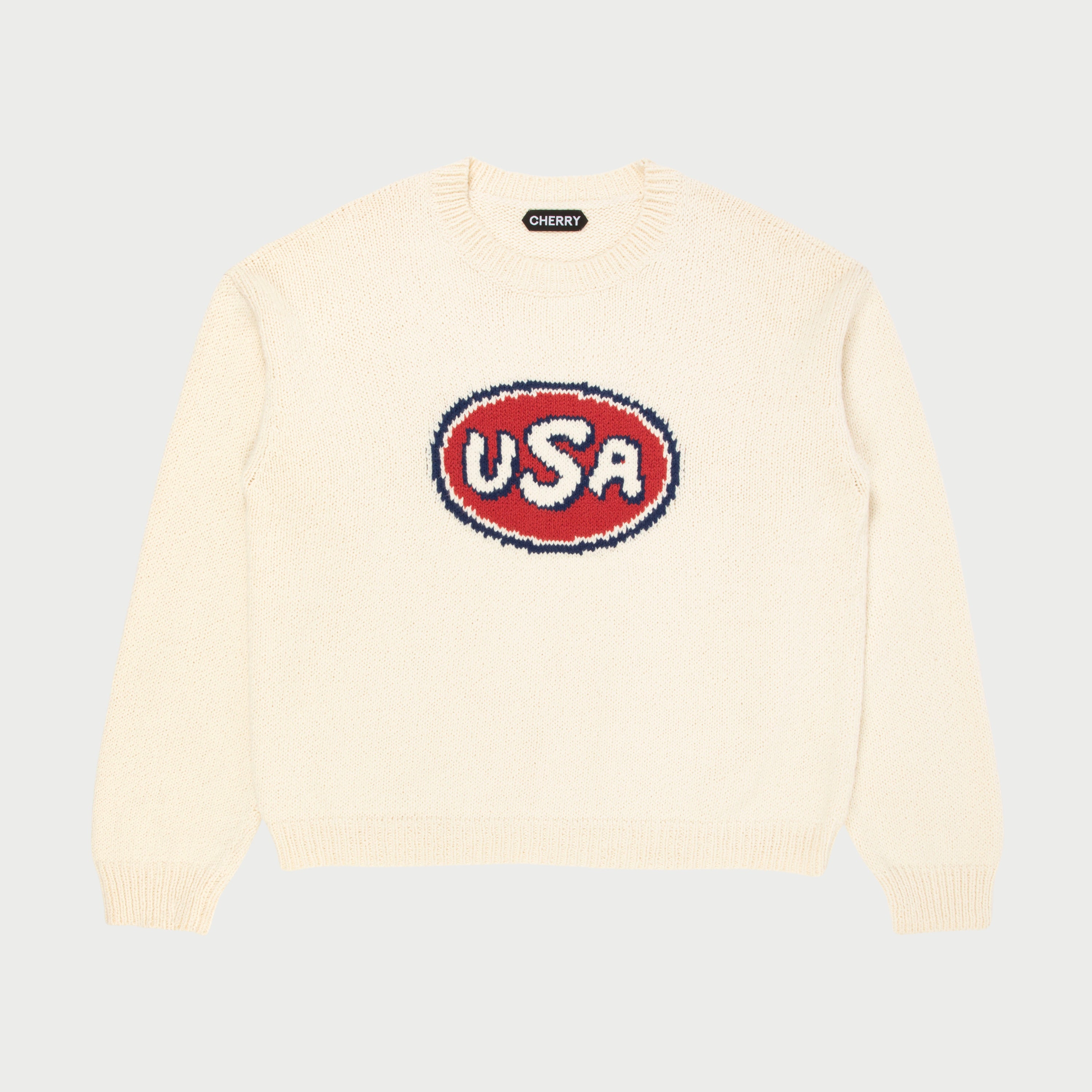 USA Knit Crewneck (Cream)