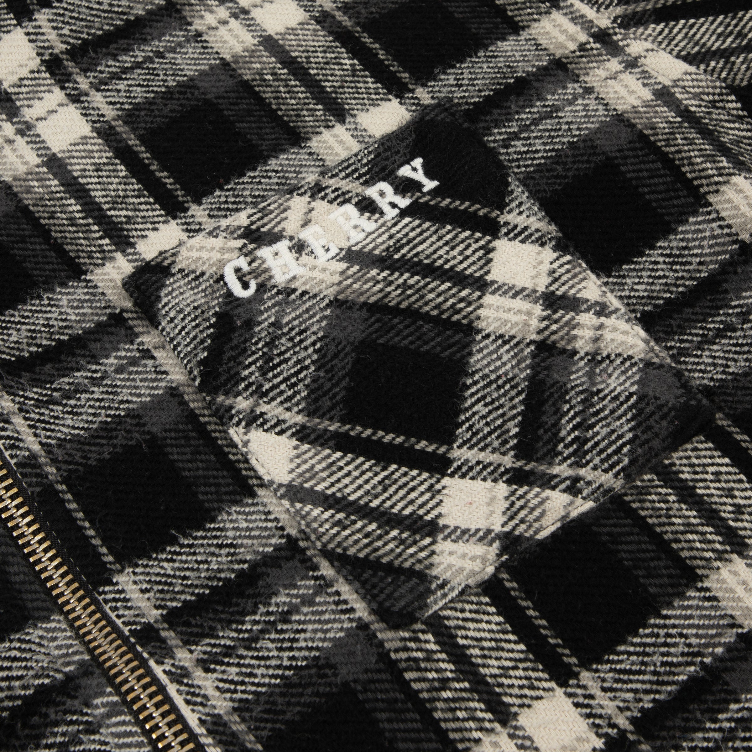 Plaid Zip Shirt Jacket (Black) – CHERRY LA