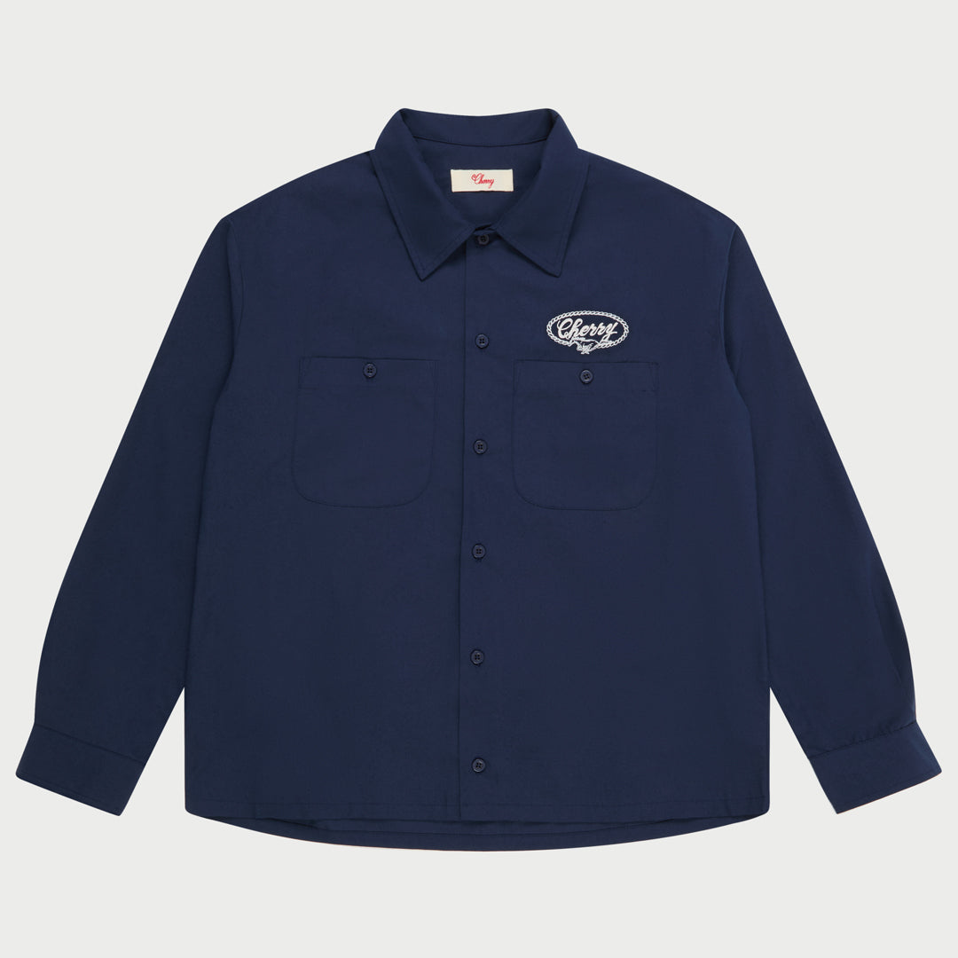 Poplin Boxy Mechanic Shirt (Blue)