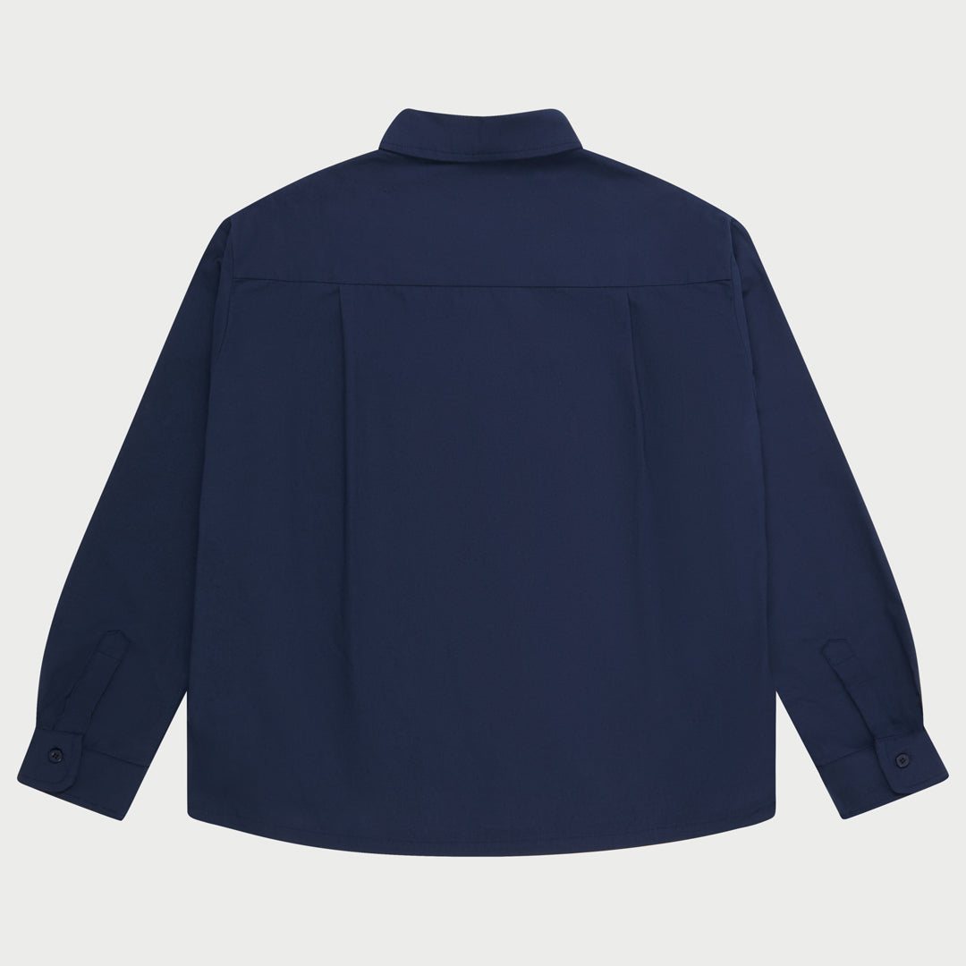 Poplin Boxy Mechanic Shirt (Blue)