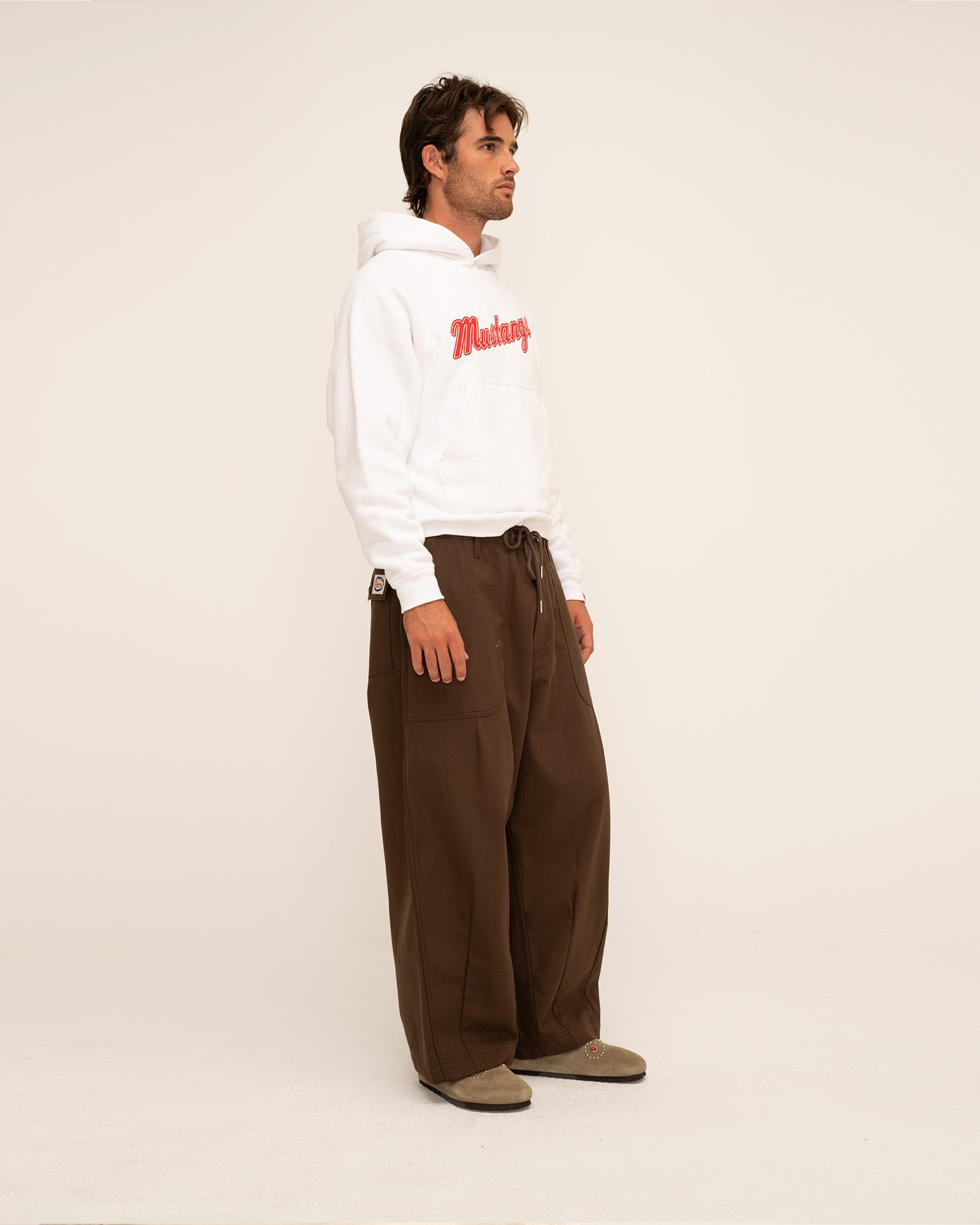 Herringbone Parachute Pants (Coffee)