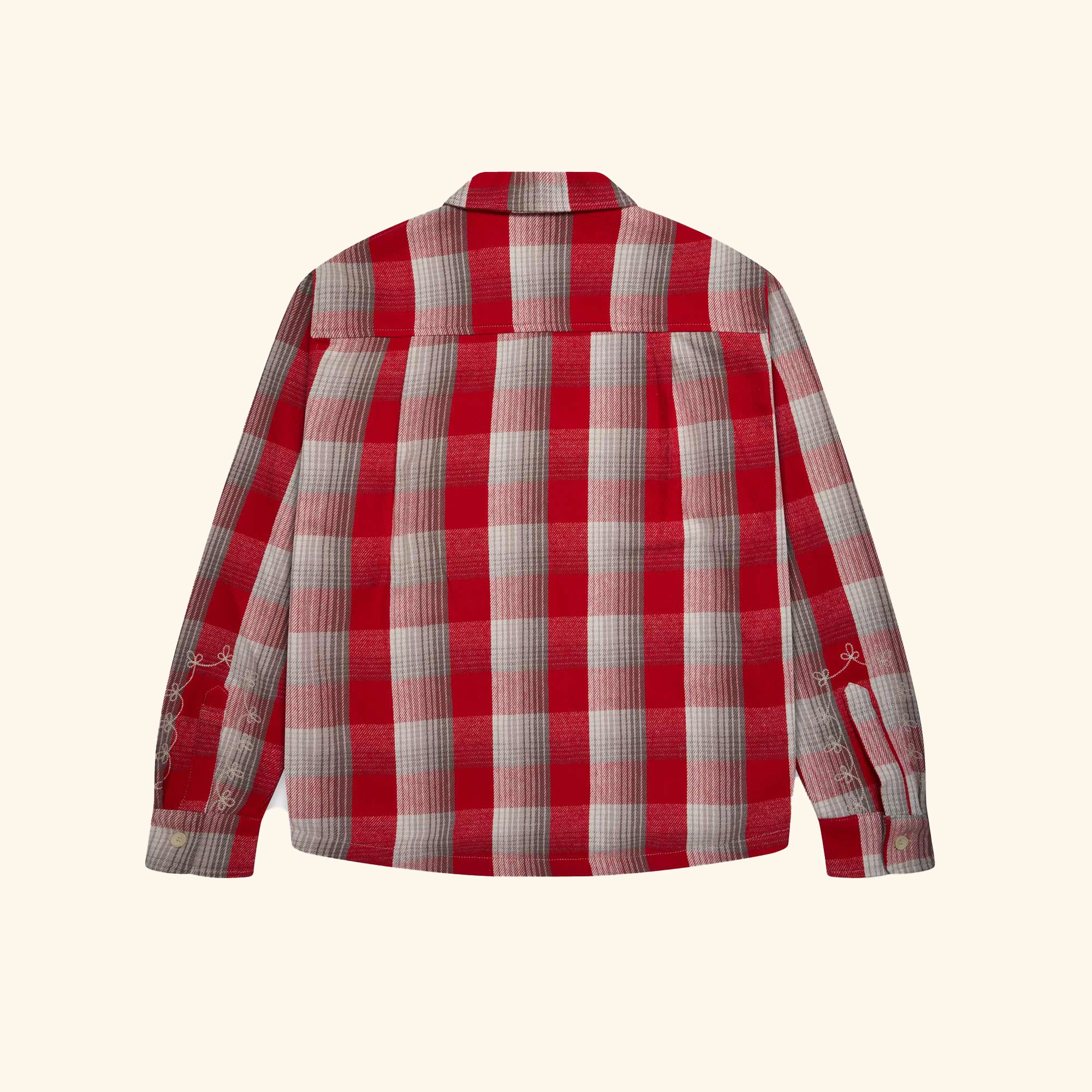 Boxy Plaid Western Shirt (Red)