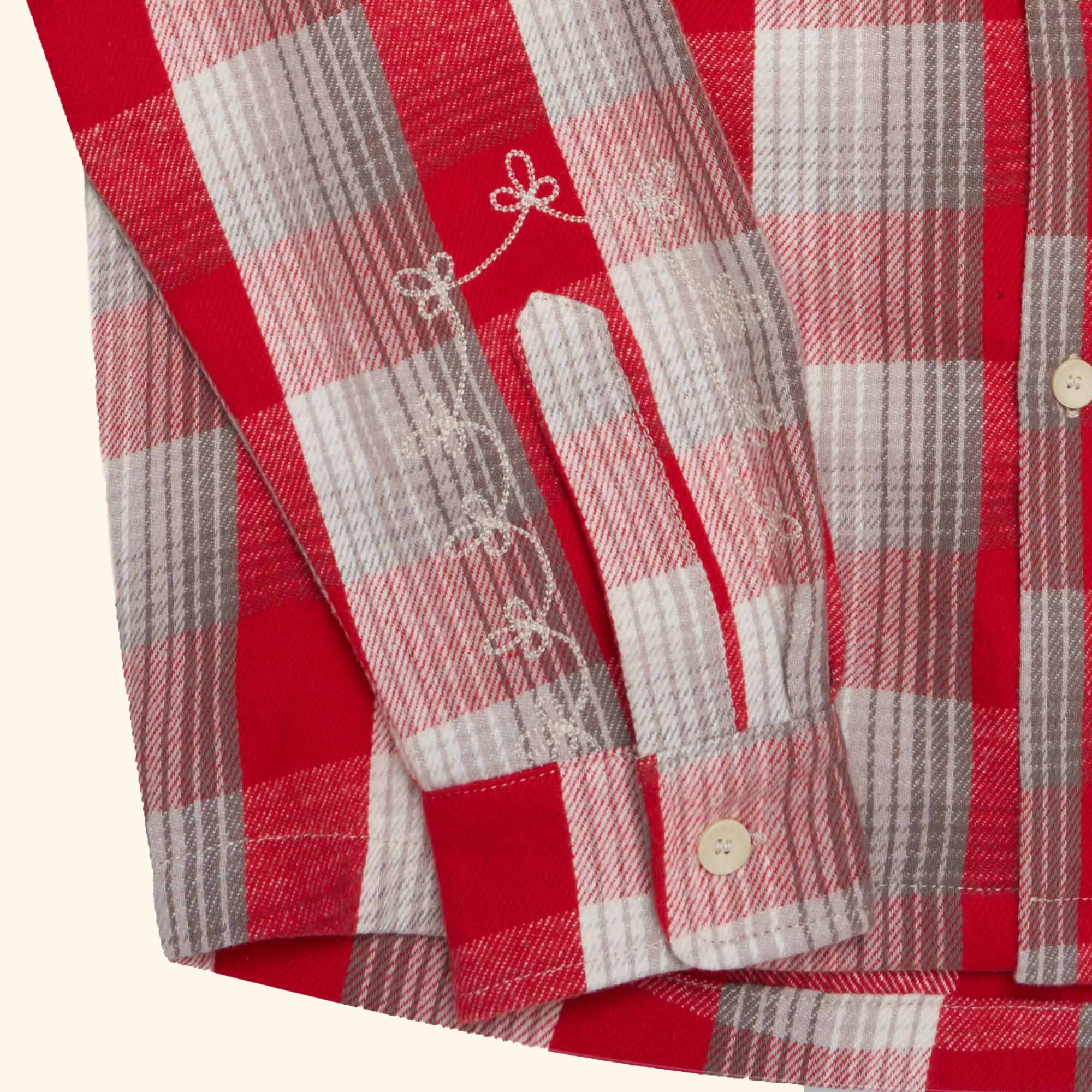 Boxy Plaid Western Shirt (Red)