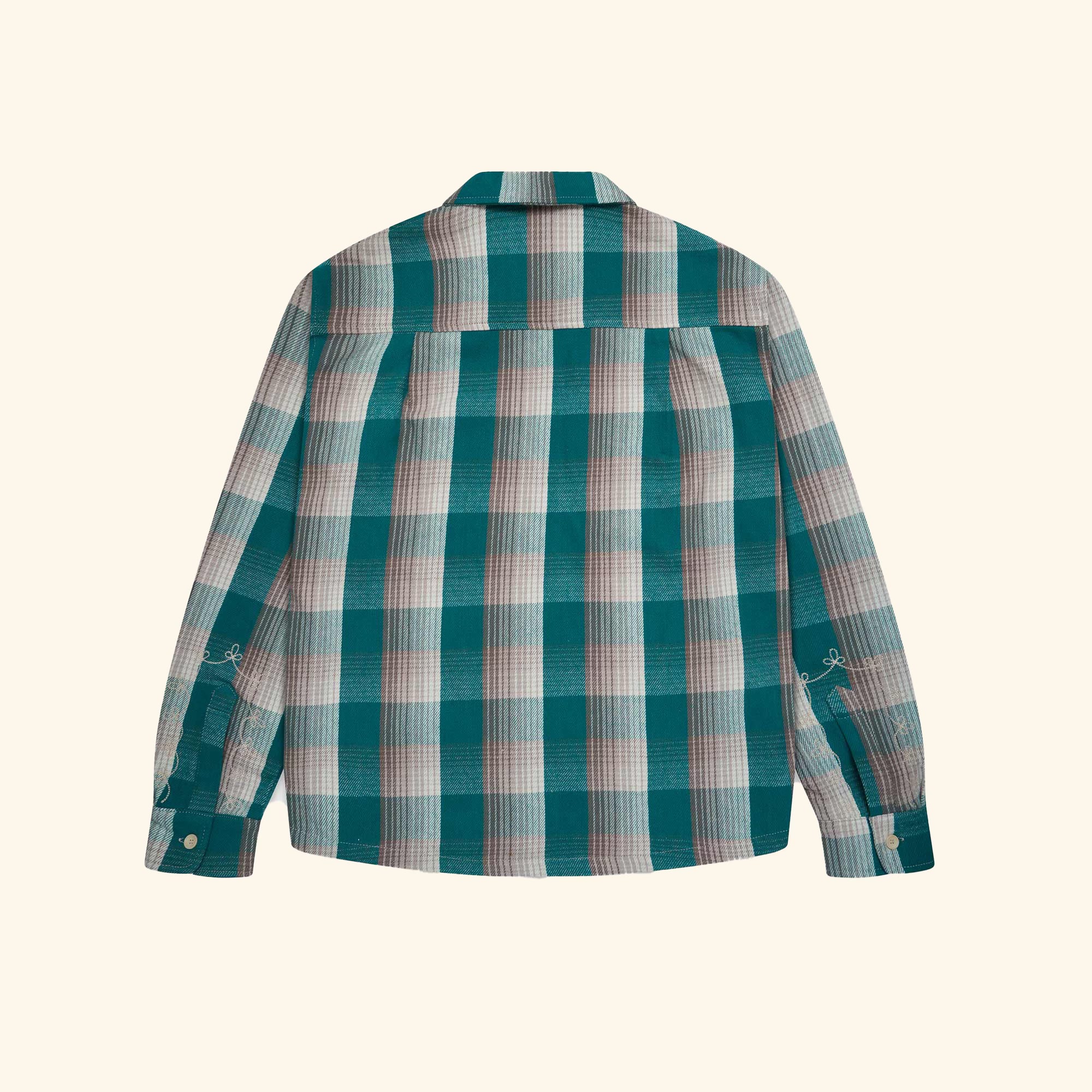 Boxy Plaid Western Shirt (Emerald)