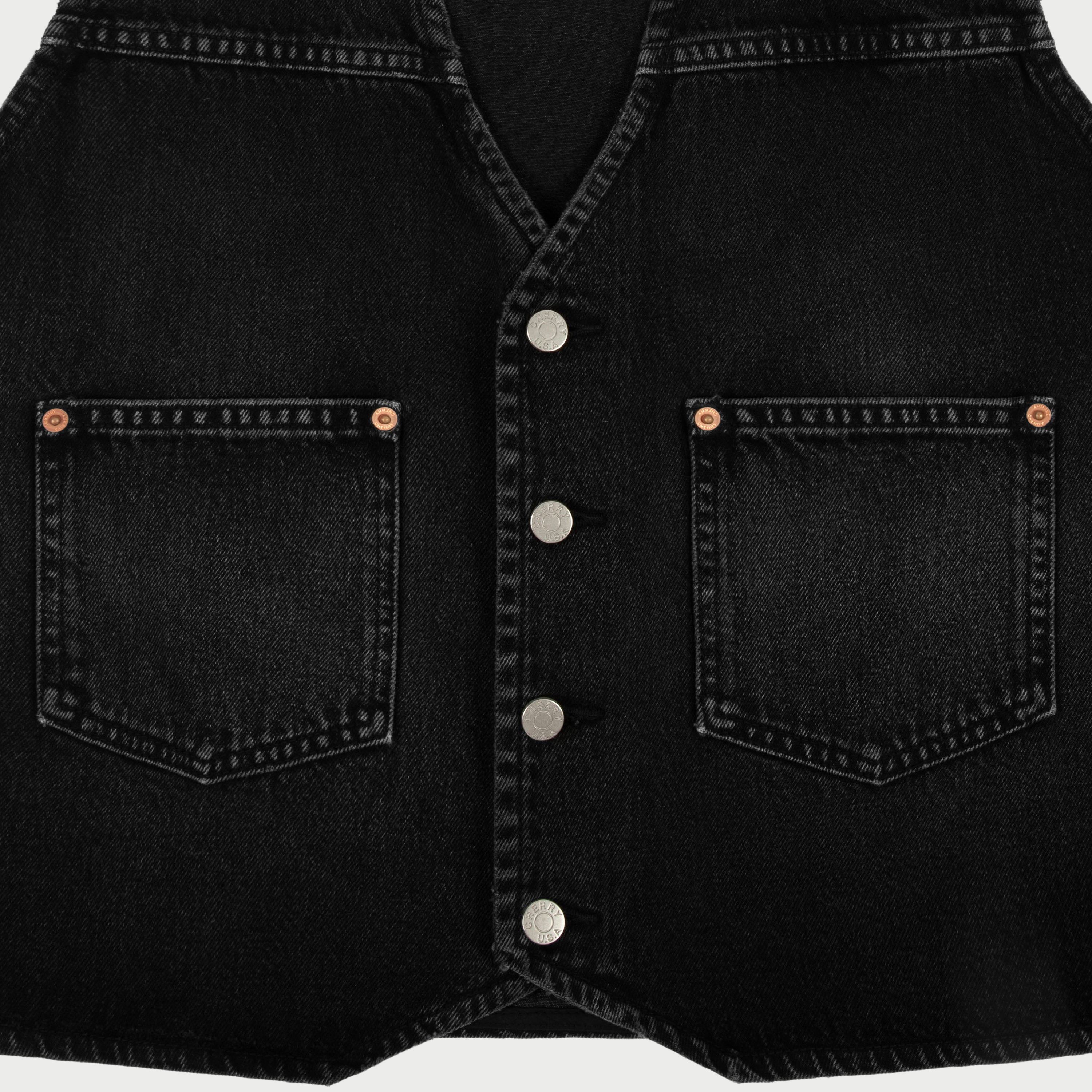 Denim Ranch Vest (Black)