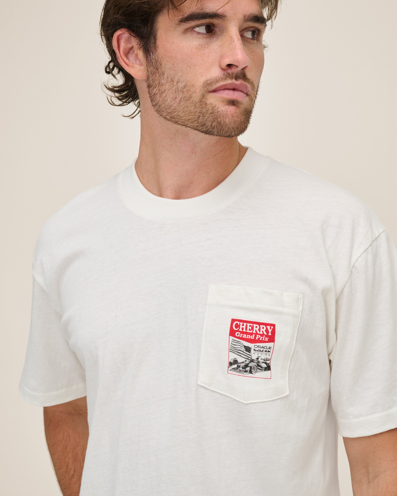 Red Bull Racing Classic Pocket Tee (Vintage White)