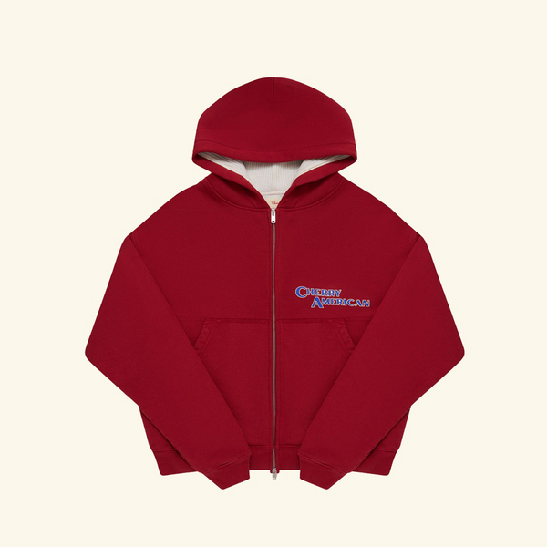 Thermal Zip Up Hoodie (Sun Faded Red) – CHERRY LA