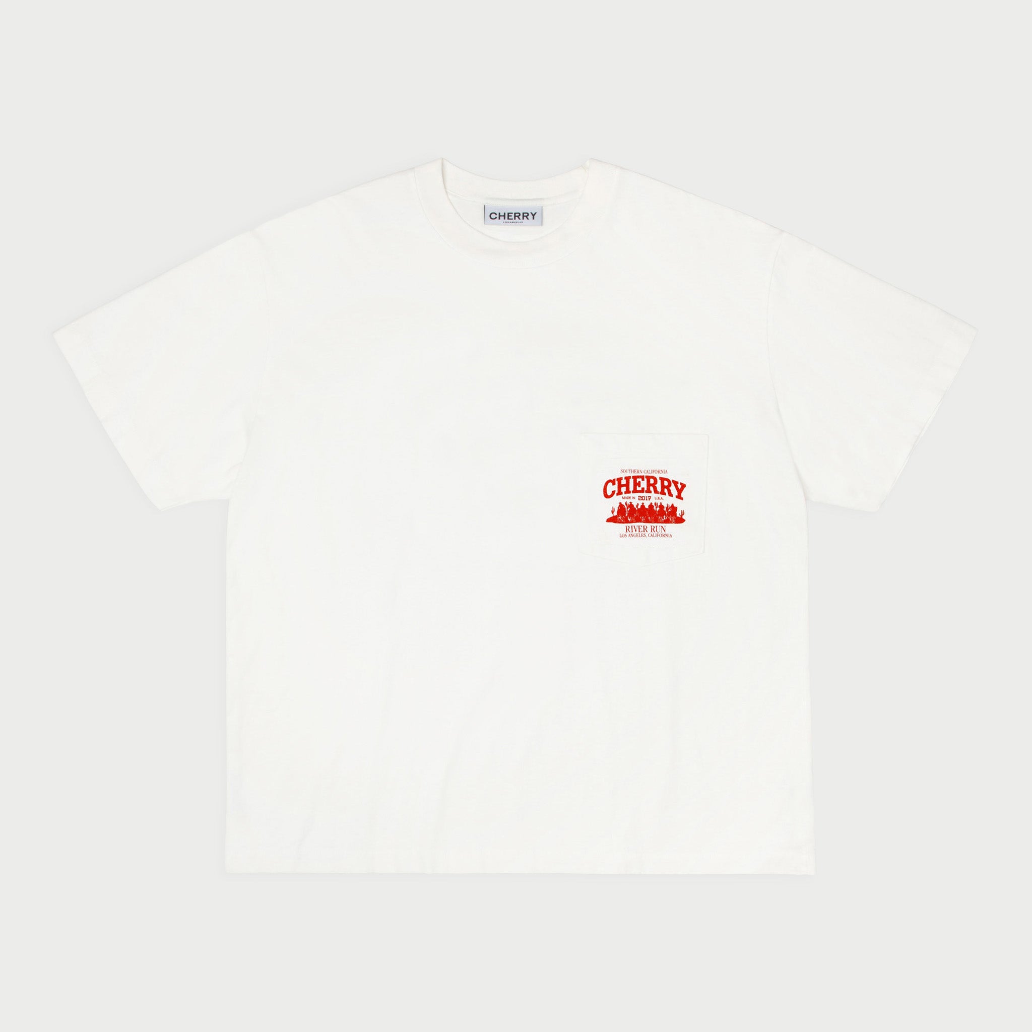 River Run Boxy Pocket Tee (Vintage White)