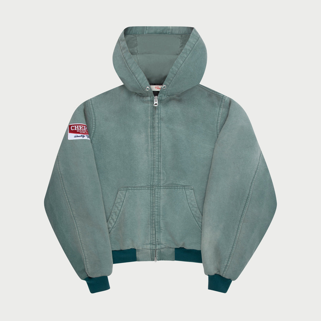 Hooded Canvas Work Jacket (Vintage Teal)