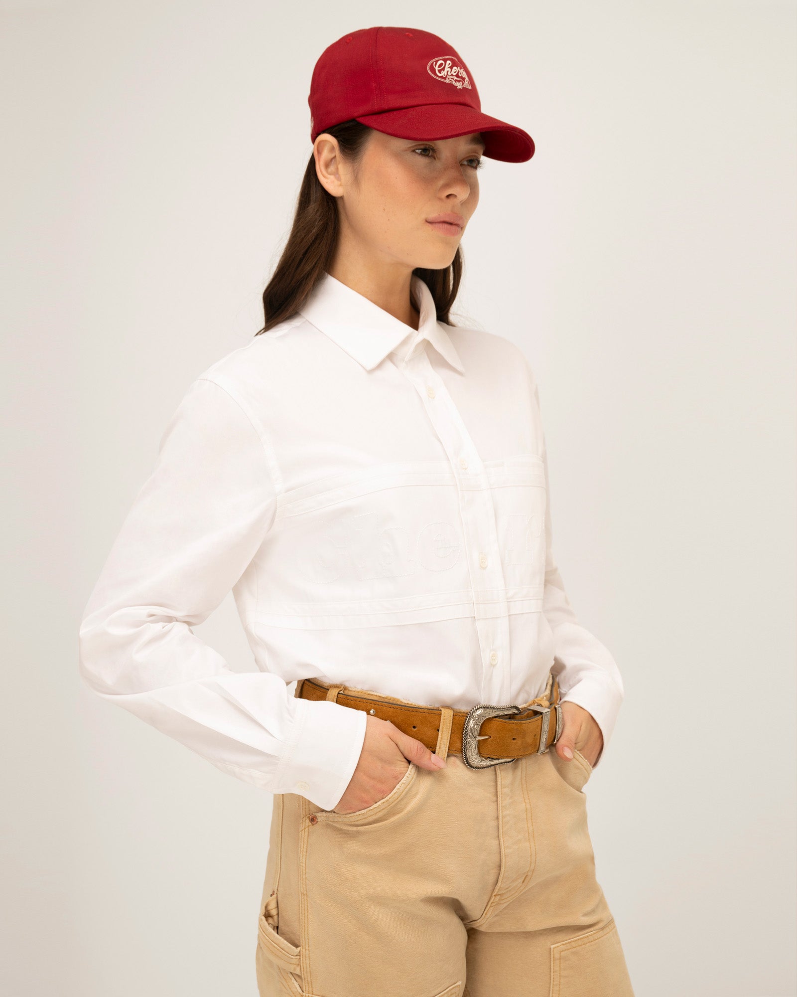 Poplin Pit Crew Shirt (White)