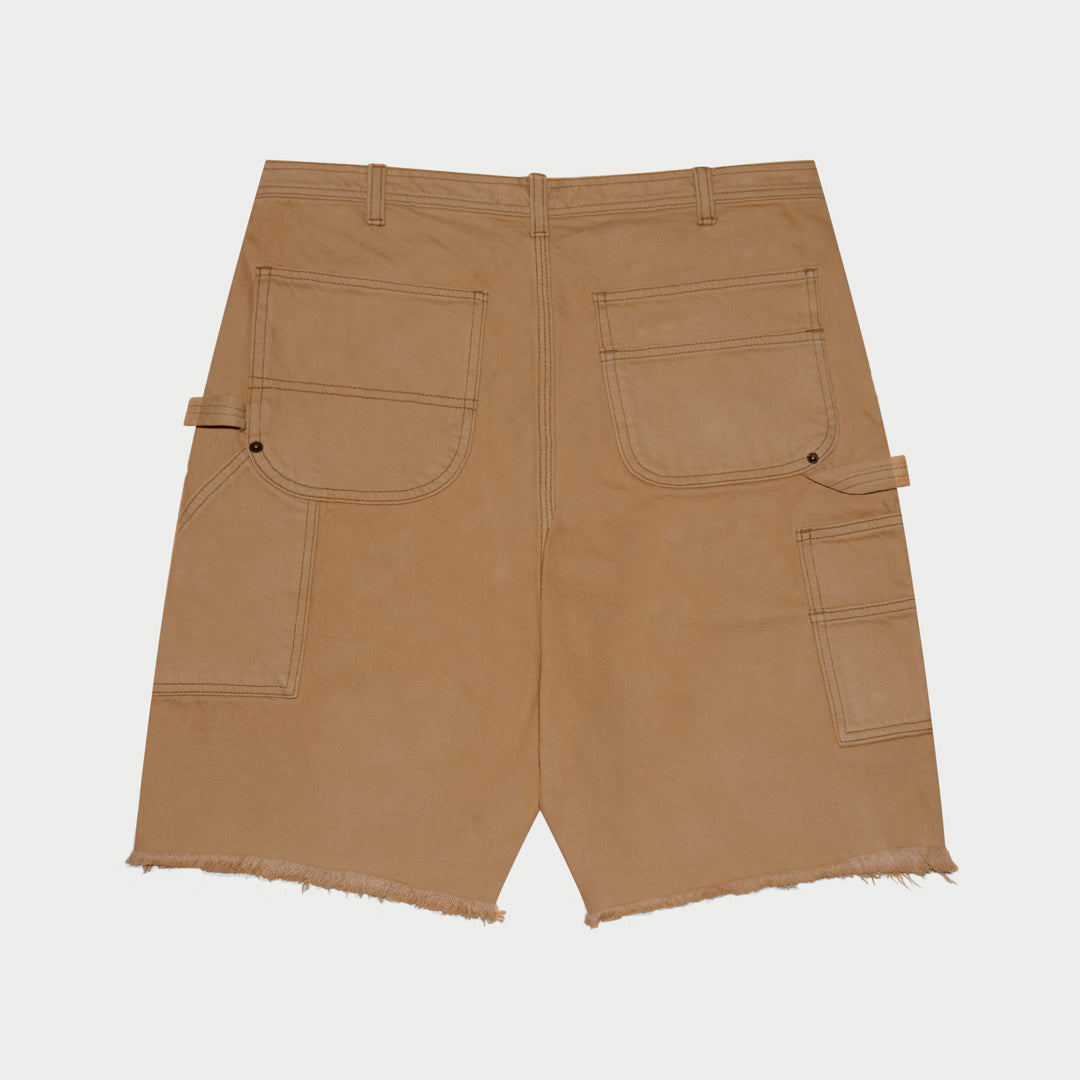 Denim Double Knee Shorts (Camel)