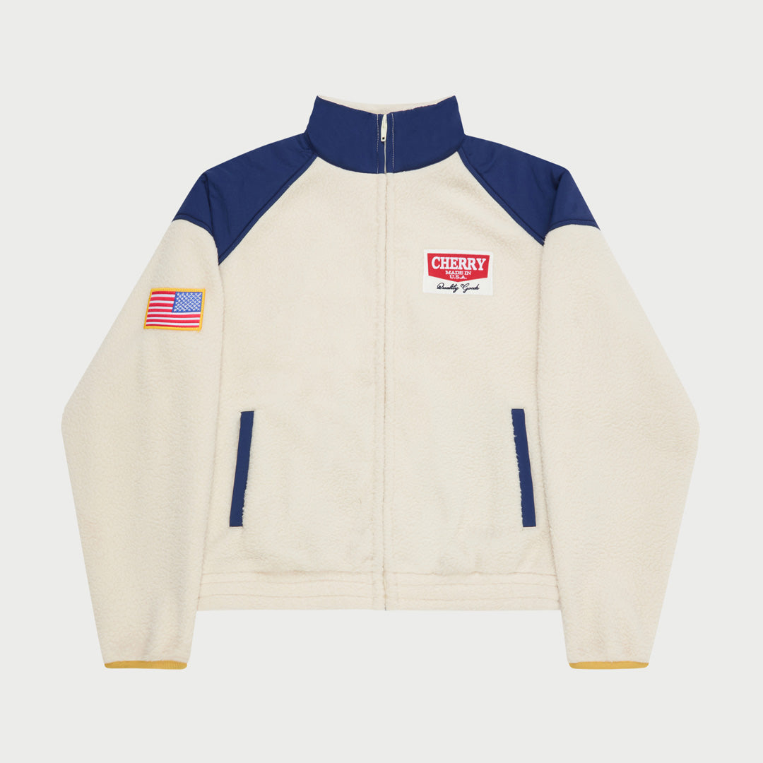 Racing Zip Sherpa Jacket (Navy)