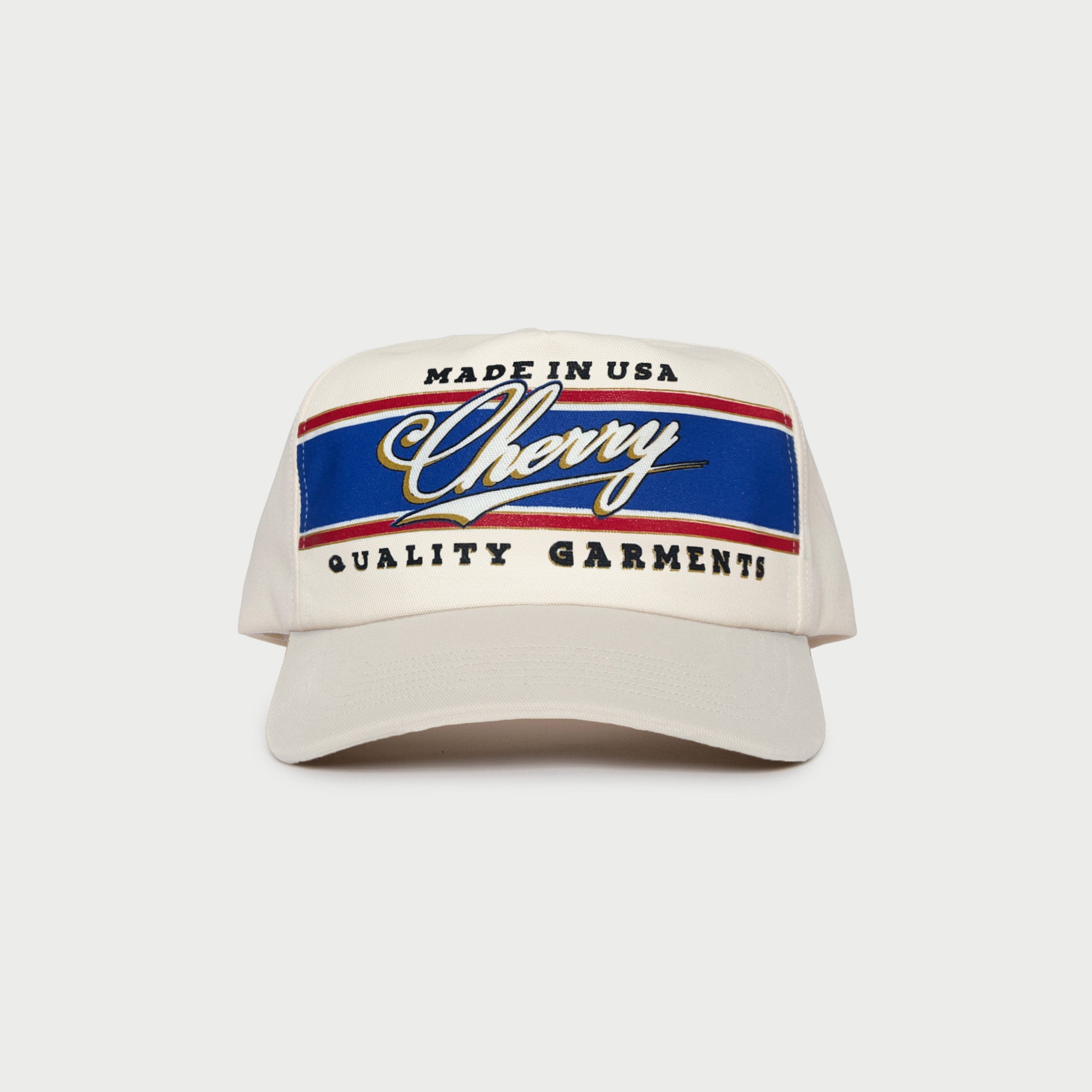 Racing 5 Panel Hat (Vintage White)