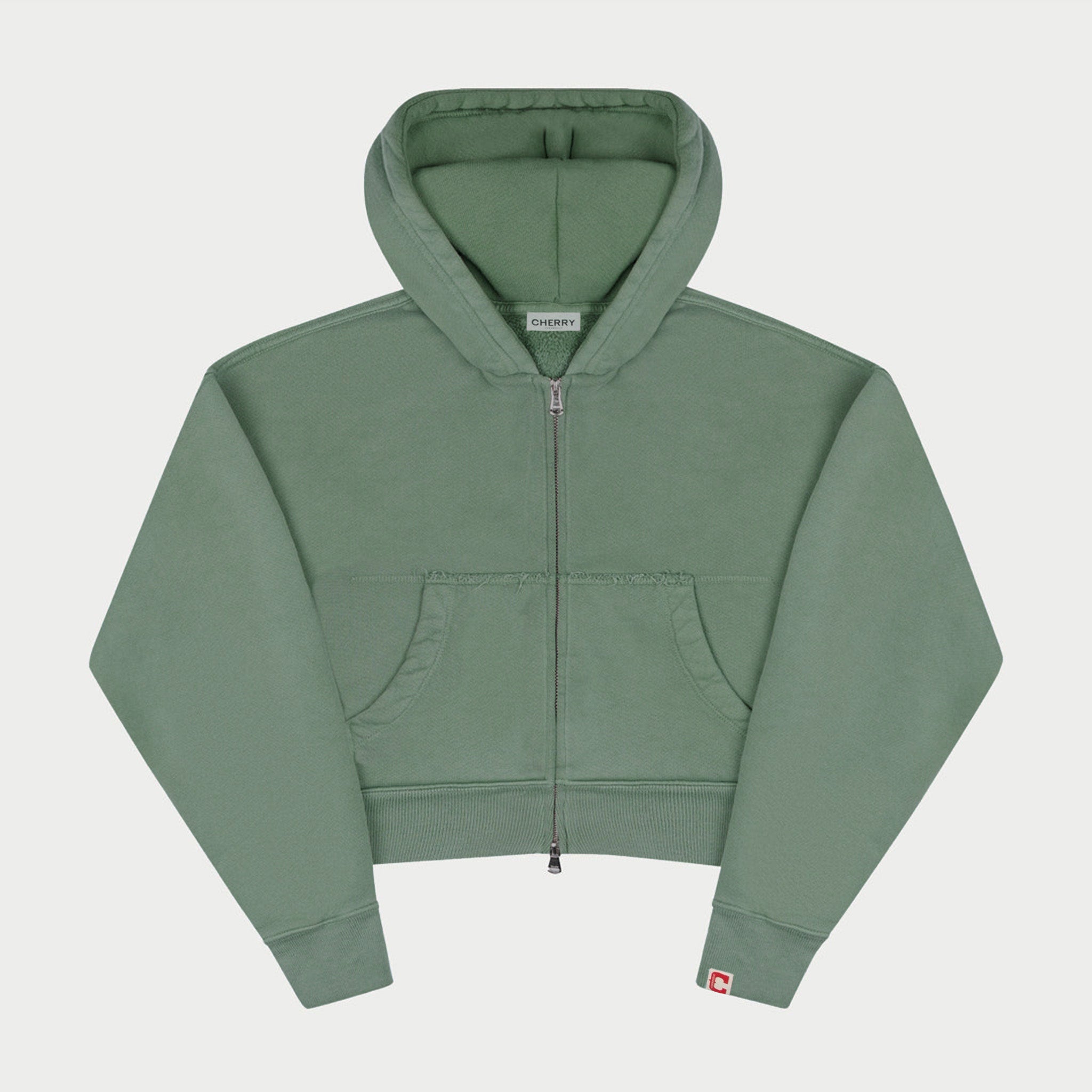 Horse Power Women's Zip-Up Hoodie (Vintage Hunter Green)