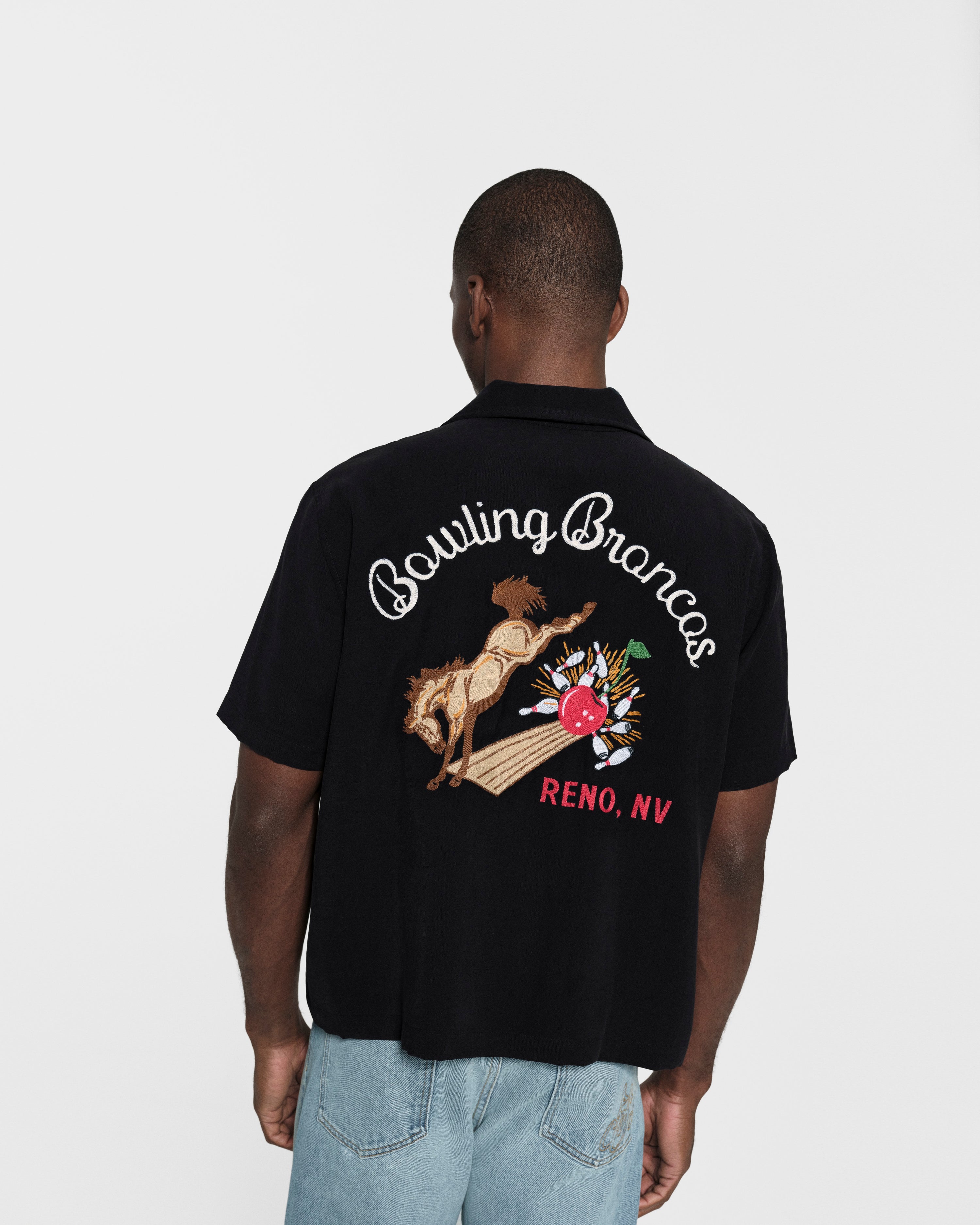 Bowling Broncos Bowling Shirt (Black)